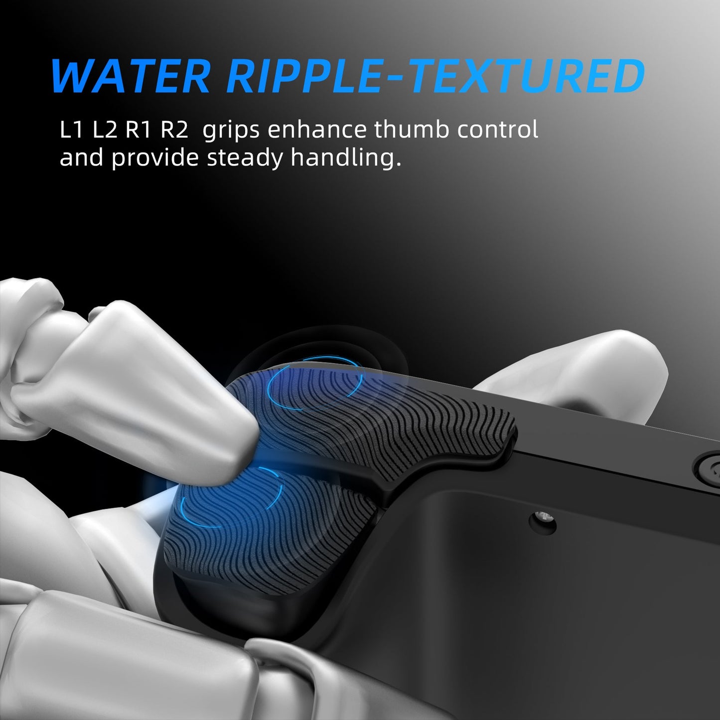 PlayVital Ergonomic Grip Back Button Enhancement Kit for Steam Deck LCD, Anti-Slip Silicone Trigger Grips for Steam Deck OLED – Black PlayVital
