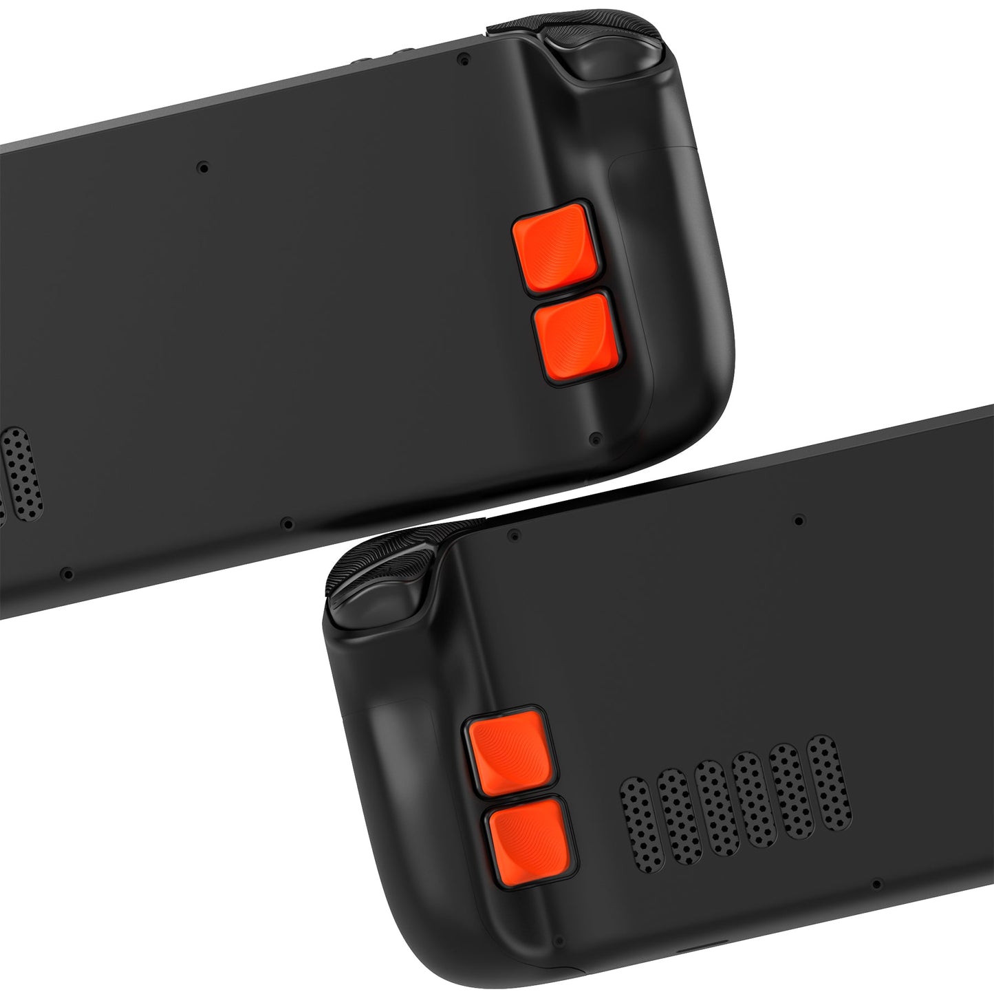PlayVital Ergonomic Grip Back Button Enhancement Kit for Steam Deck LCD, Anti-Slip Silicone Trigger Grips for Steam Deck OLED – Orange PlayVital