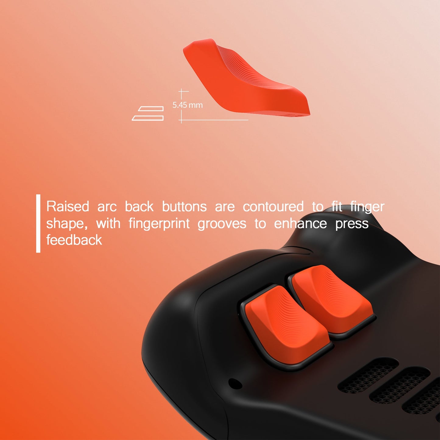 PlayVital Ergonomic Grip Back Button Enhancement Kit for Steam Deck LCD, Anti-Slip Silicone Trigger Grips for Steam Deck OLED – Orange PlayVital