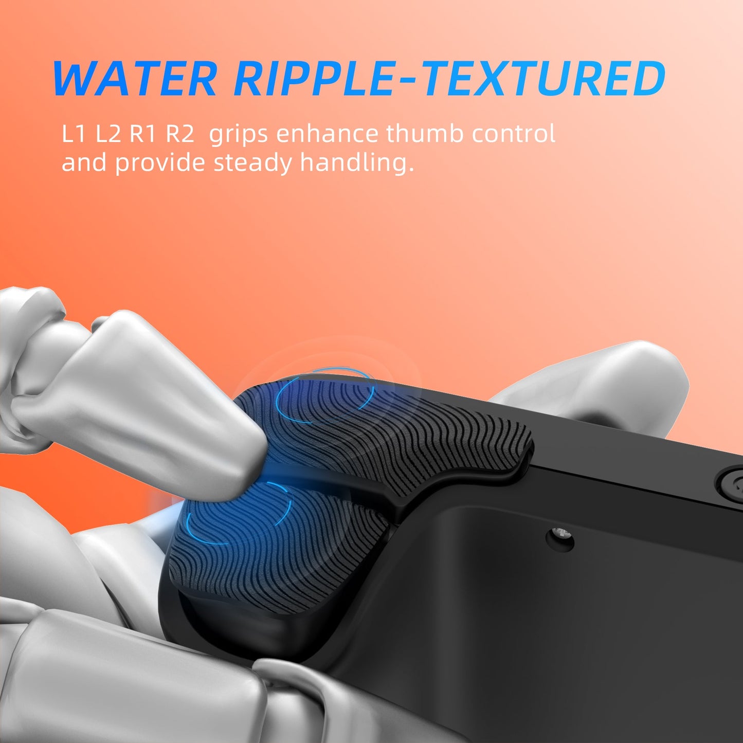 PlayVital Ergonomic Grip Back Button Enhancement Kit for Steam Deck LCD, Anti-Slip Silicone Trigger Grips for Steam Deck OLED – Orange PlayVital