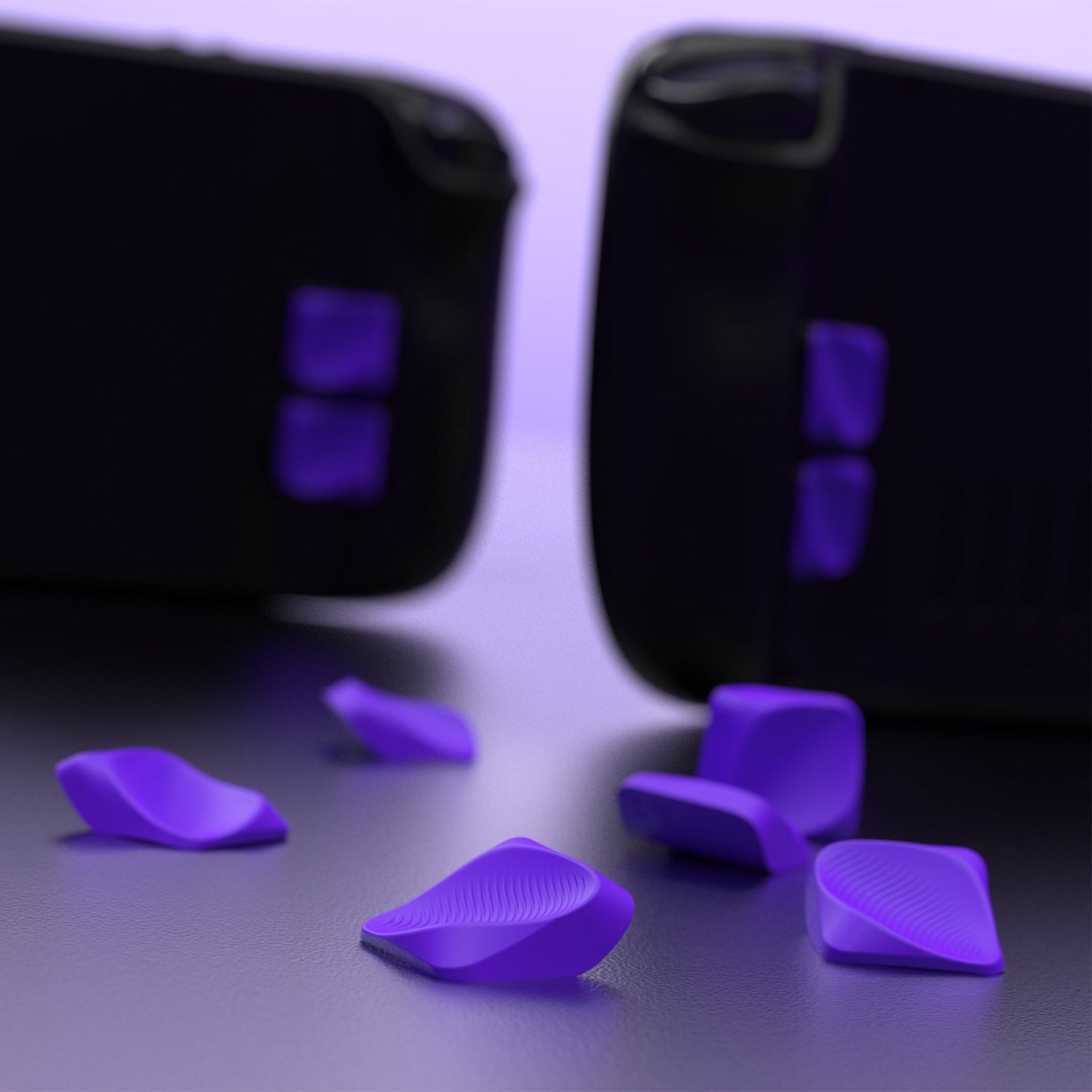 PlayVital Ergonomic Grip Back Button Enhancement Kit for Steam Deck LCD, Anti-Slip Silicone Trigger Grips for Steam Deck OLED – Purple PlayVital