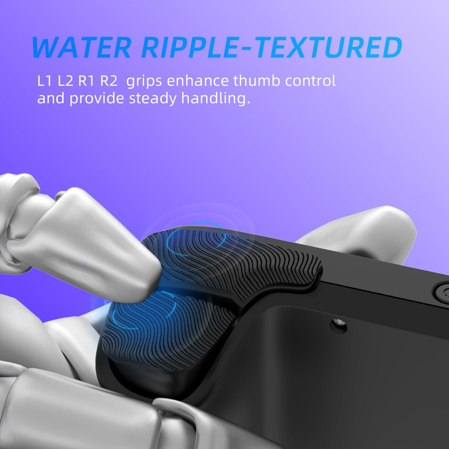 PlayVital Ergonomic Grip Back Button Enhancement Kit for Steam Deck LCD, Anti-Slip Silicone Trigger Grips for Steam Deck OLED – Purple PlayVital