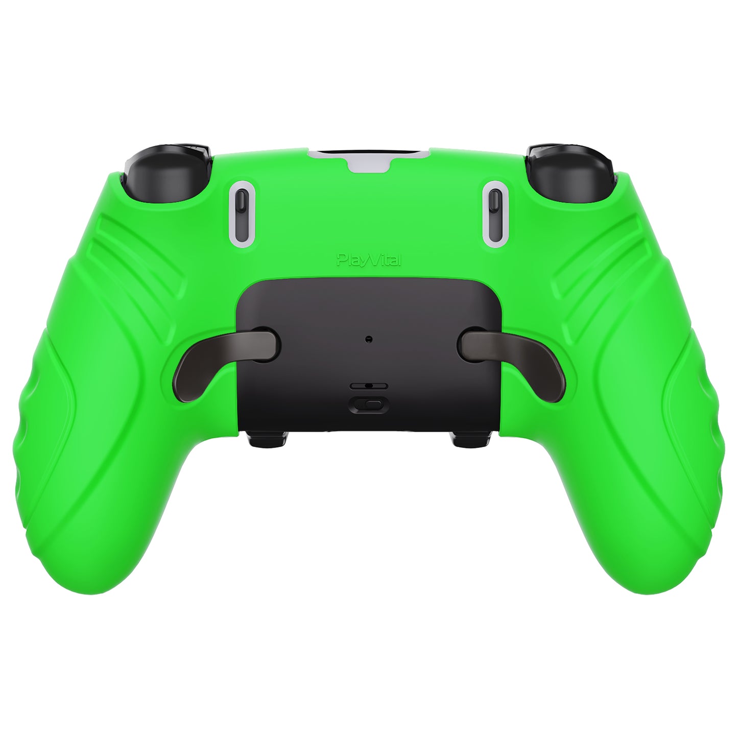 PlayVital Guardian Edition Anti-Slip Ergonomic Silicone Cover Case with Thumb Grip Caps for PS5 Edge Controller - Green - EHPFP010 PlayVital