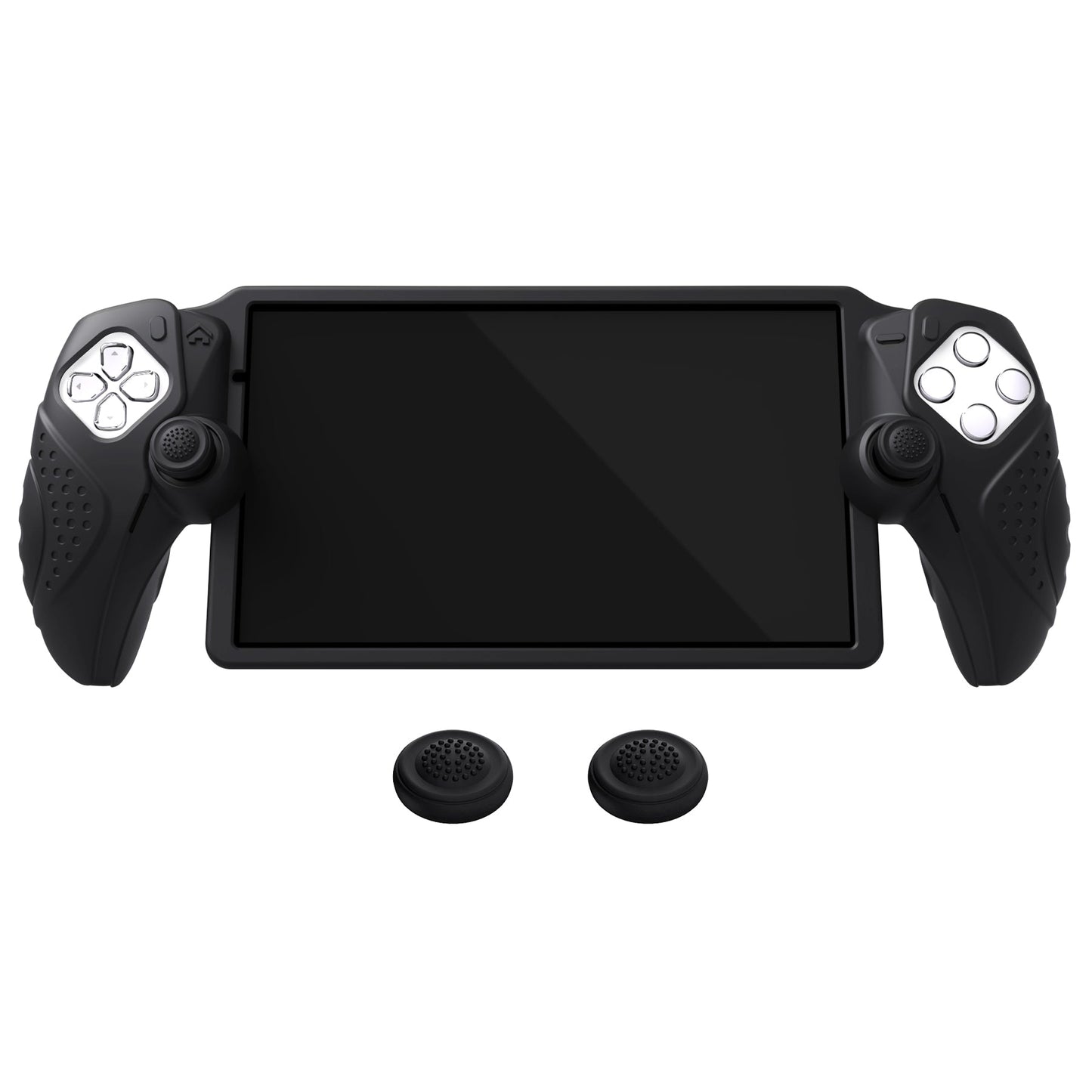PlayVital Guardian Edition Silicone Protective Case with Thumb Grips for PS Portal Remote Player, Shockproof, Anti-Slip Grip Design for PS Portal Cover - Black PlayVital