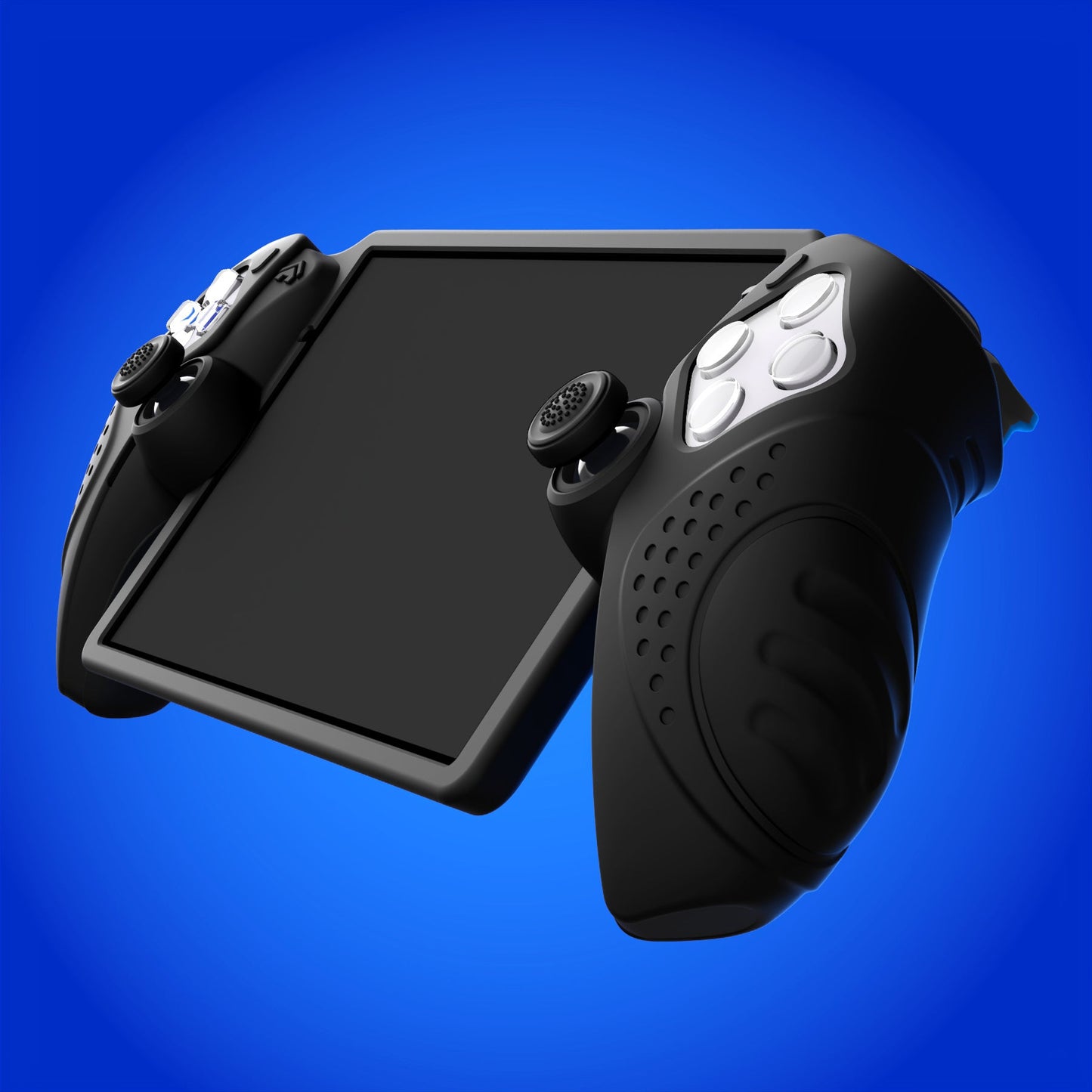 PlayVital Guardian Edition Silicone Protective Case with Thumb Grips for PS Portal Remote Player, Shockproof, Anti-Slip Grip Design for PS Portal Cover - Black PlayVital