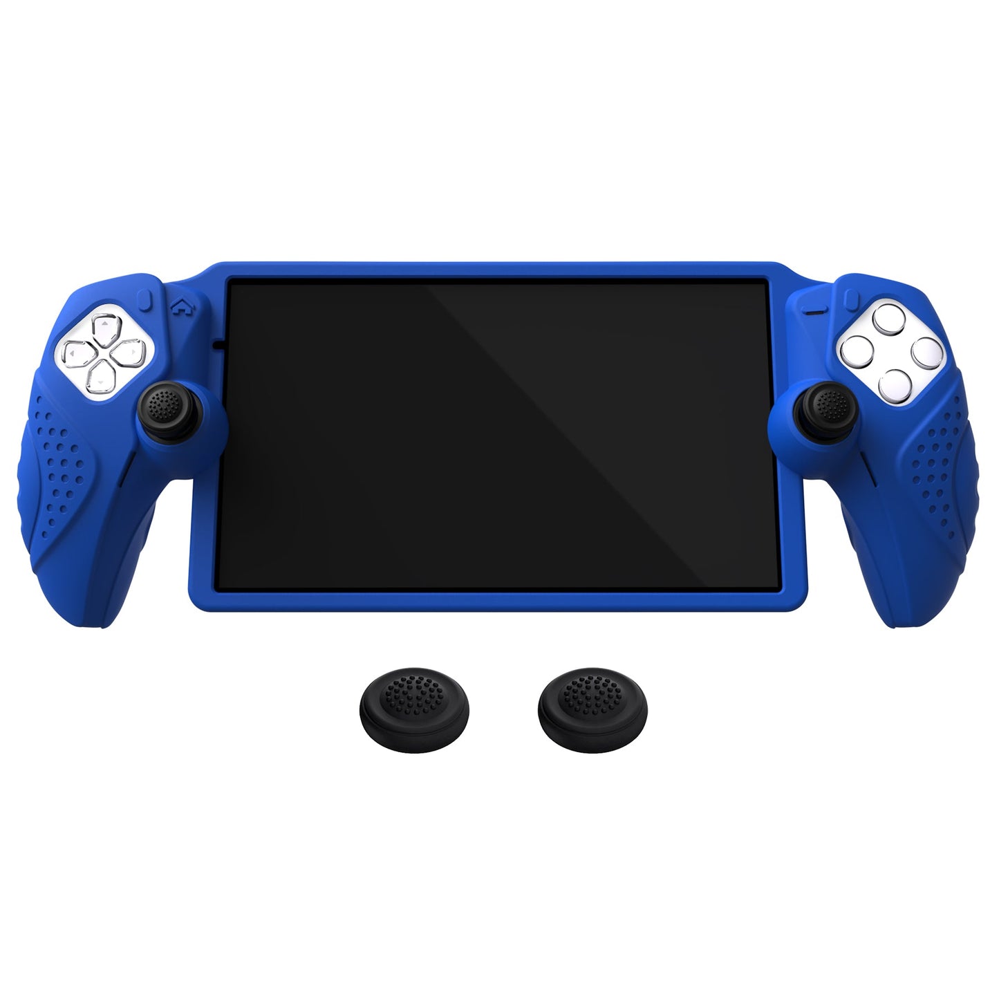 PlayVital Guardian Edition Silicone Protective Case with Thumb Grips for PS Portal Remote Player, Shockproof, Anti-Slip Grip Design for PS Portal Cover - Blue PlayVital