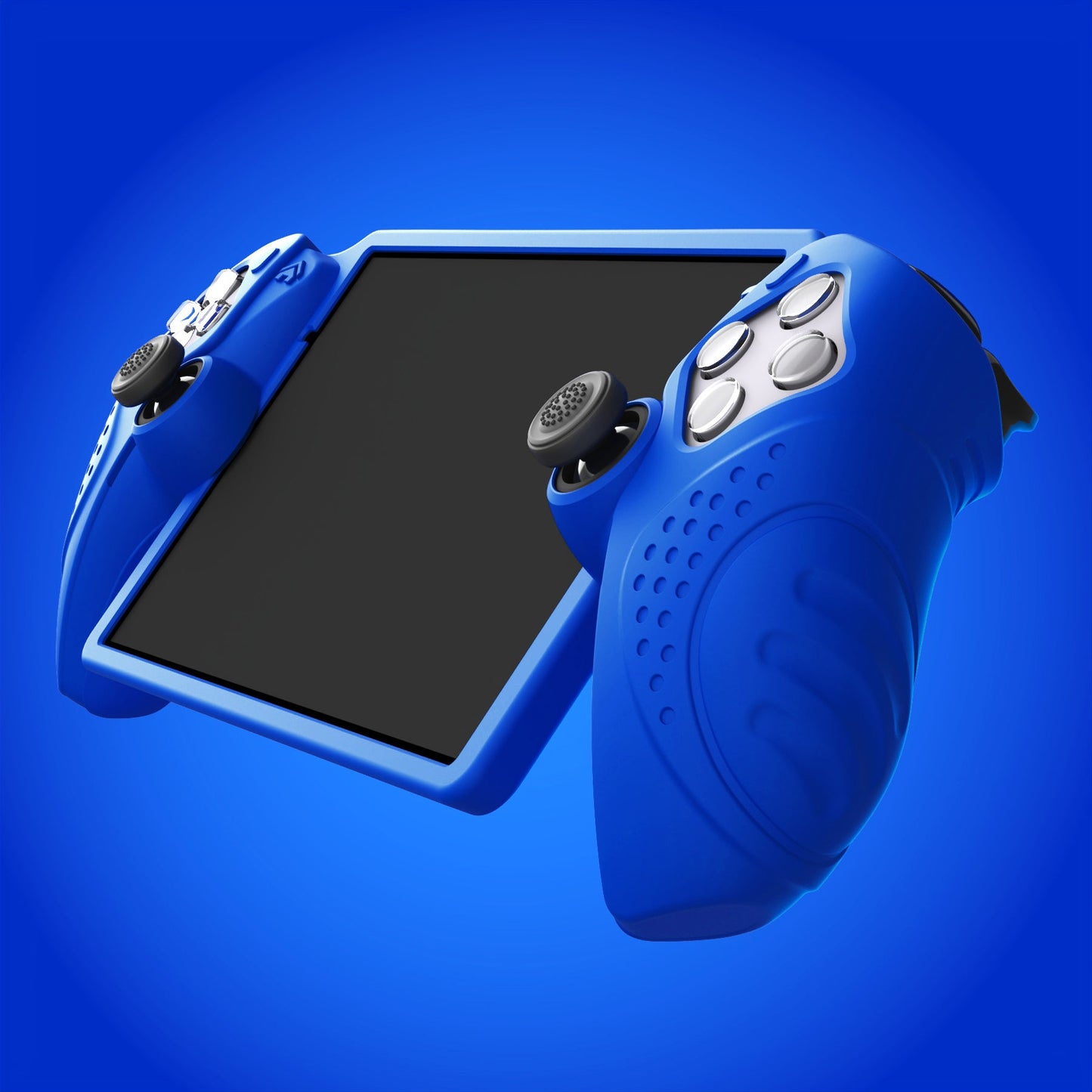 PlayVital Guardian Edition Silicone Protective Case with Thumb Grips for PS Portal Remote Player, Shockproof, Anti-Slip Grip Design for PS Portal Cover - Blue PlayVital