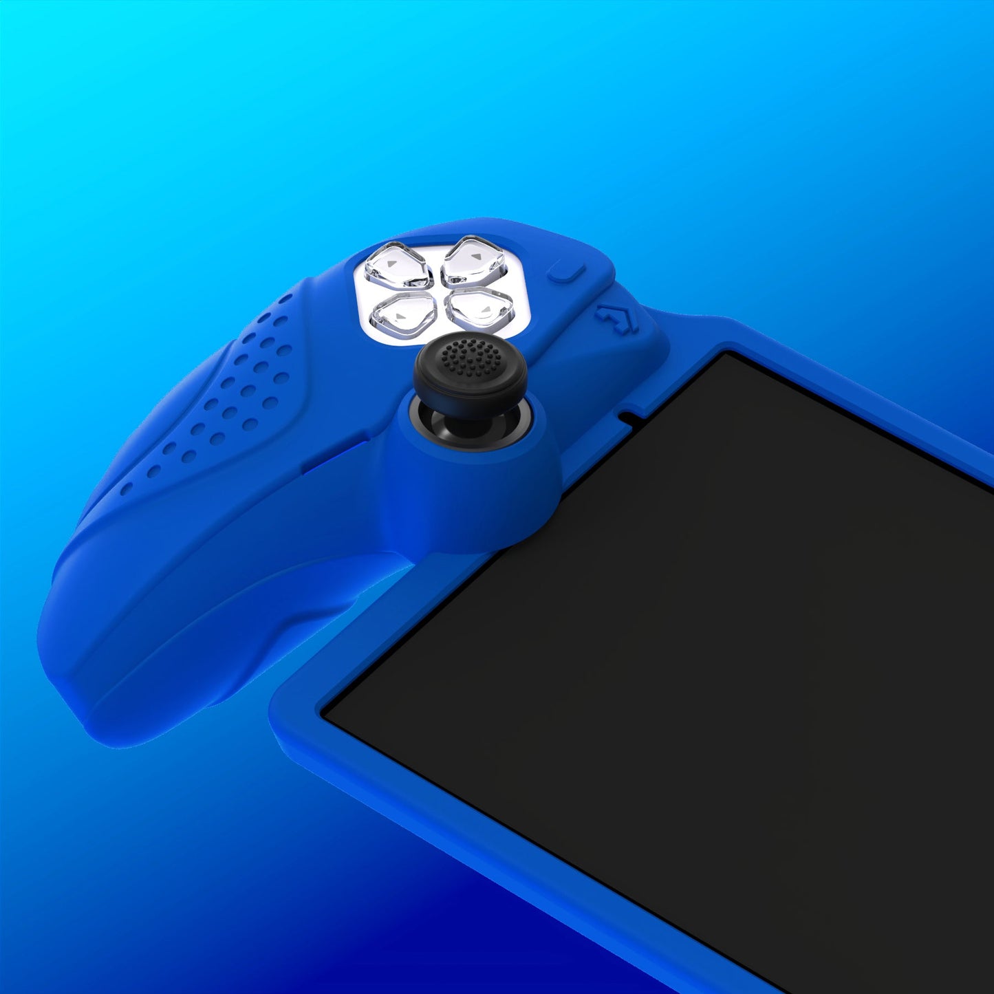 PlayVital Guardian Edition Silicone Protective Case with Thumb Grips for PS Portal Remote Player, Shockproof, Anti-Slip Grip Design for PS Portal Cover - Blue PlayVital
