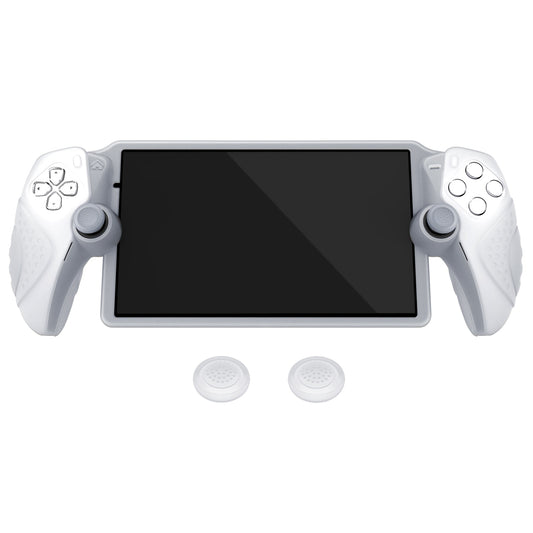 PlayVital Guardian Edition Silicone Protective Case with Thumb Grips for PS Portal Remote Player, Shockproof, Anti-Slip Grip Design for PS Portal Cover - Clear White PlayVital