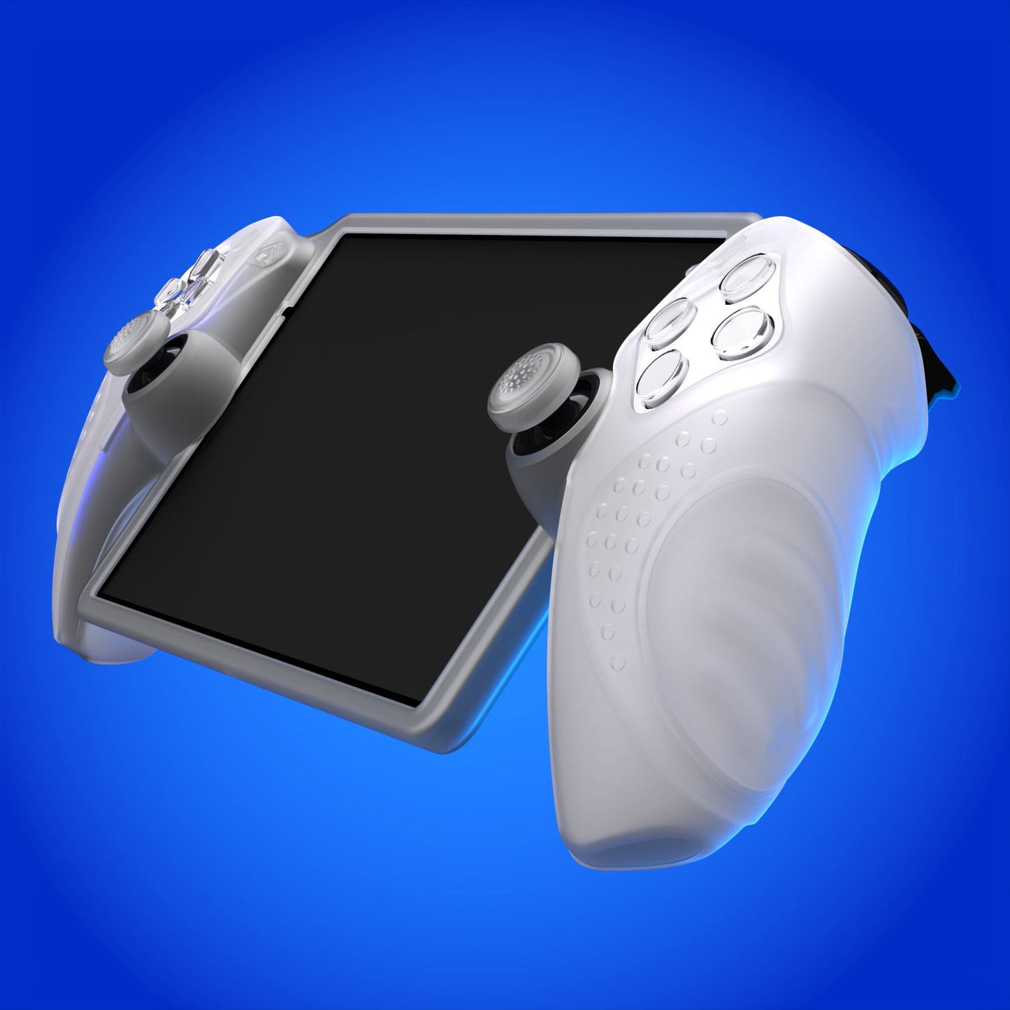 PlayVital Guardian Edition Silicone Protective Case with Thumb Grips for PS Portal Remote Player, Shockproof, Anti-Slip Grip Design for PS Portal Cover - Clear White PlayVital