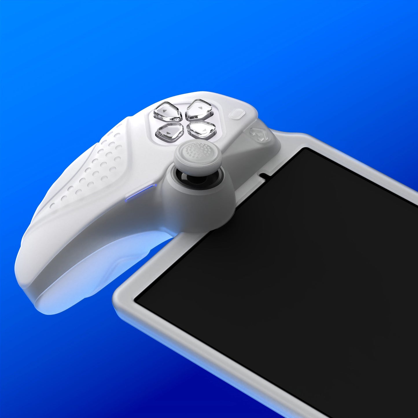 PlayVital Guardian Edition Silicone Protective Case with Thumb Grips for PS Portal Remote Player, Shockproof, Anti-Slip Grip Design for PS Portal Cover - Clear White PlayVital