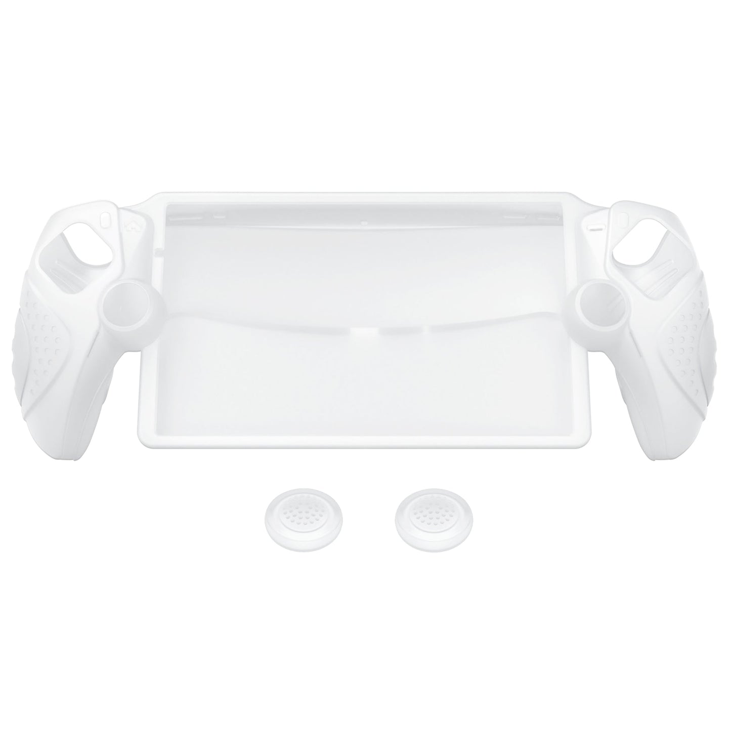 PlayVital Guardian Edition Silicone Protective Case with Thumb Grips for PS Portal Remote Player, Shockproof, Anti-Slip Grip Design for PS Portal Cover - Clear White PlayVital