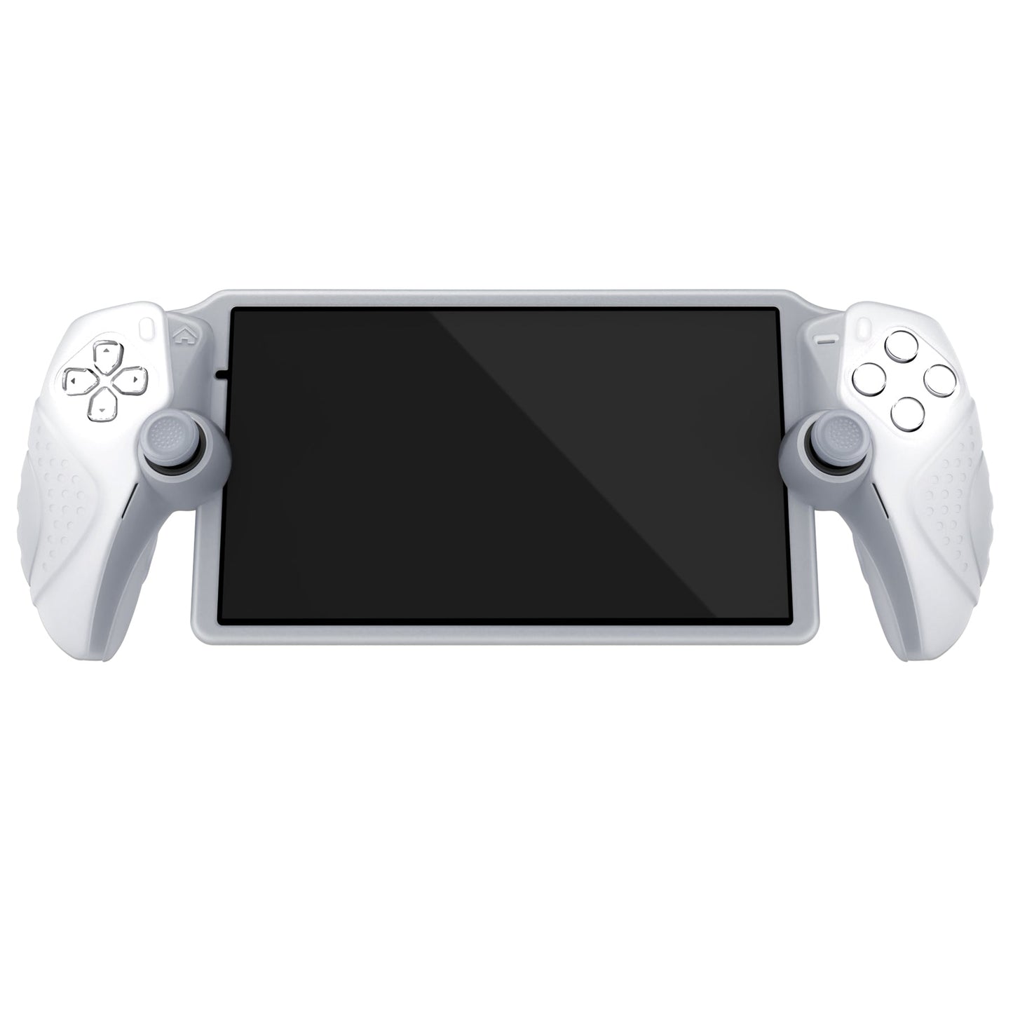 PlayVital Guardian Edition Silicone Protective Case with Thumb Grips for PS Portal Remote Player, Shockproof, Anti-Slip Grip Design for PS Portal Cover - Clear White PlayVital