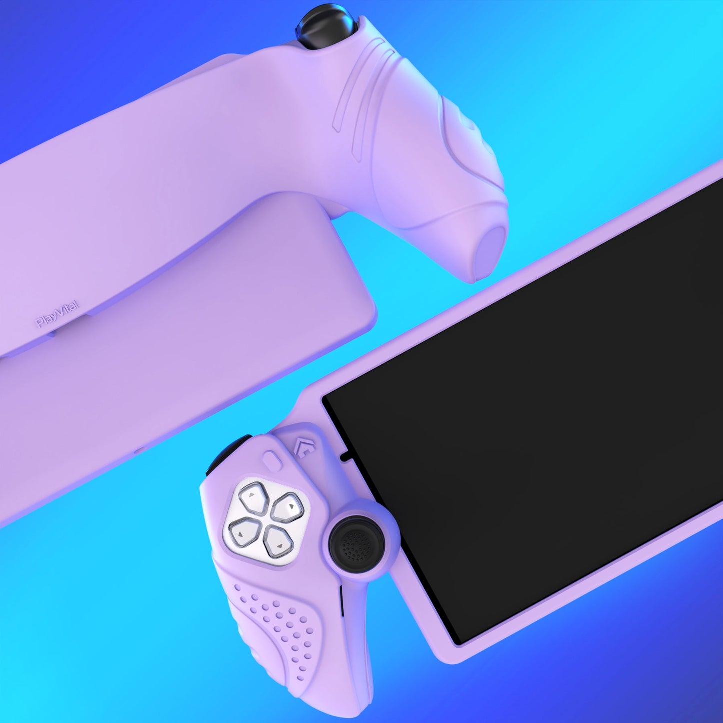 PlayVital Guardian Edition Silicone Protective Case with Thumb Grips for PS Portal Remote Player, Shockproof, Anti-Slip Grip Design for PS Portal Cover - Mauve Purple PlayVital