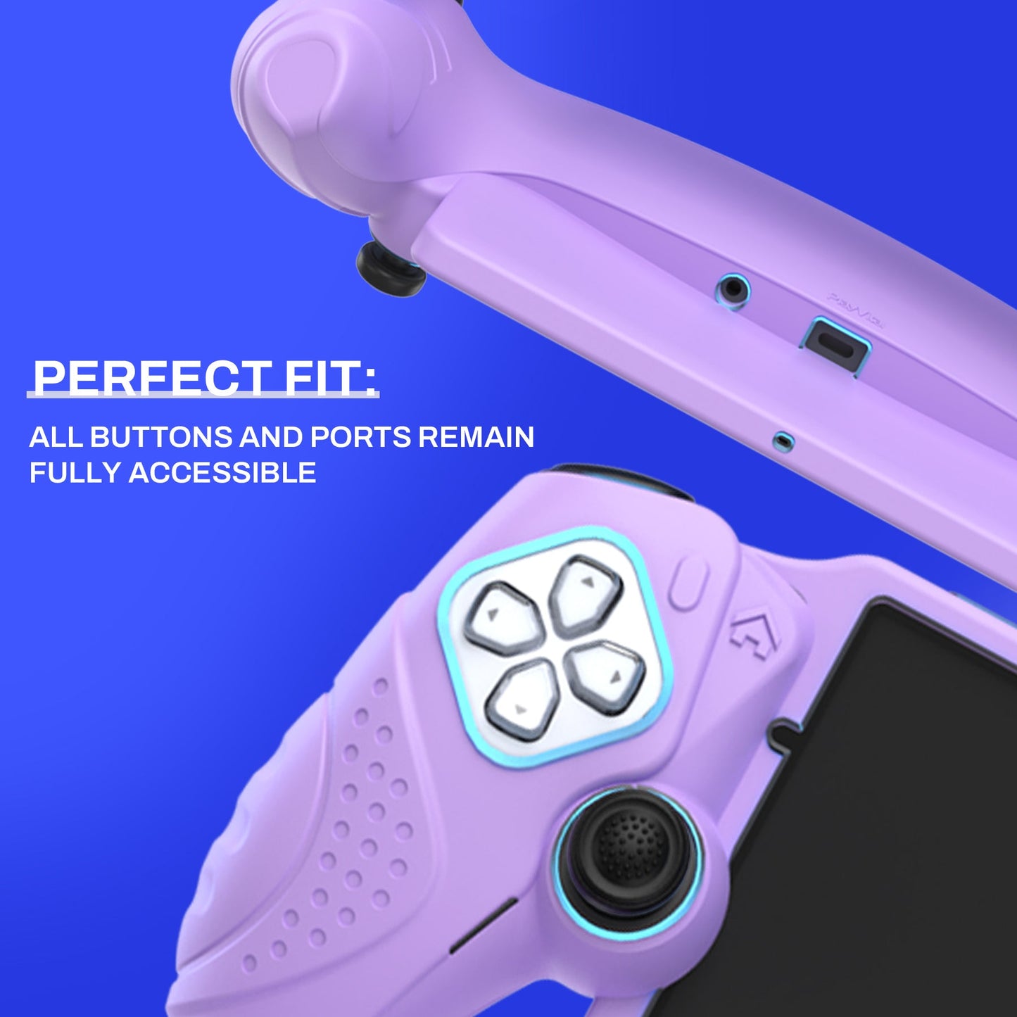PlayVital Guardian Edition Silicone Protective Case with Thumb Grips for PS Portal Remote Player, Shockproof, Anti-Slip Grip Design for PS Portal Cover - Mauve Purple PlayVital