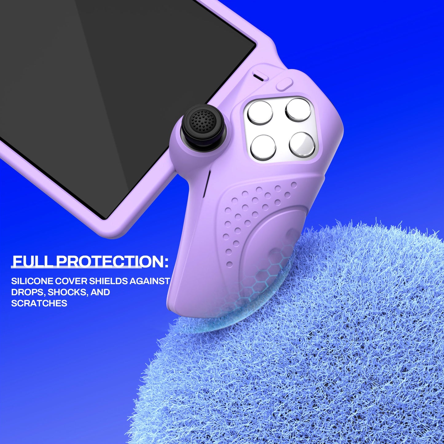 PlayVital Guardian Edition Silicone Protective Case with Thumb Grips for PS Portal Remote Player, Shockproof, Anti-Slip Grip Design for PS Portal Cover - Mauve Purple PlayVital