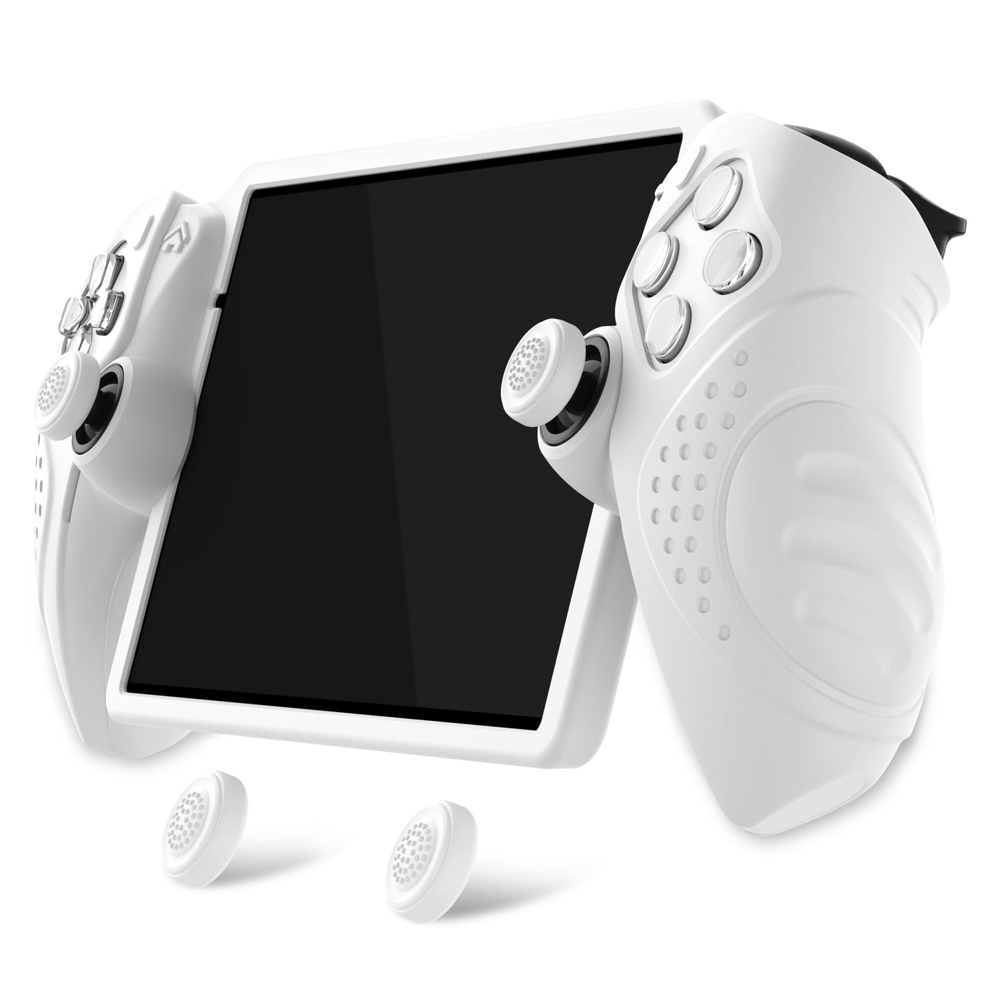 PlayVital Guardian Edition Silicone Protective Case with Thumb Grips for PS Portal Remote Player, Shockproof, Anti-Slip Grip Design for PS Portal Cover - White PlayVital