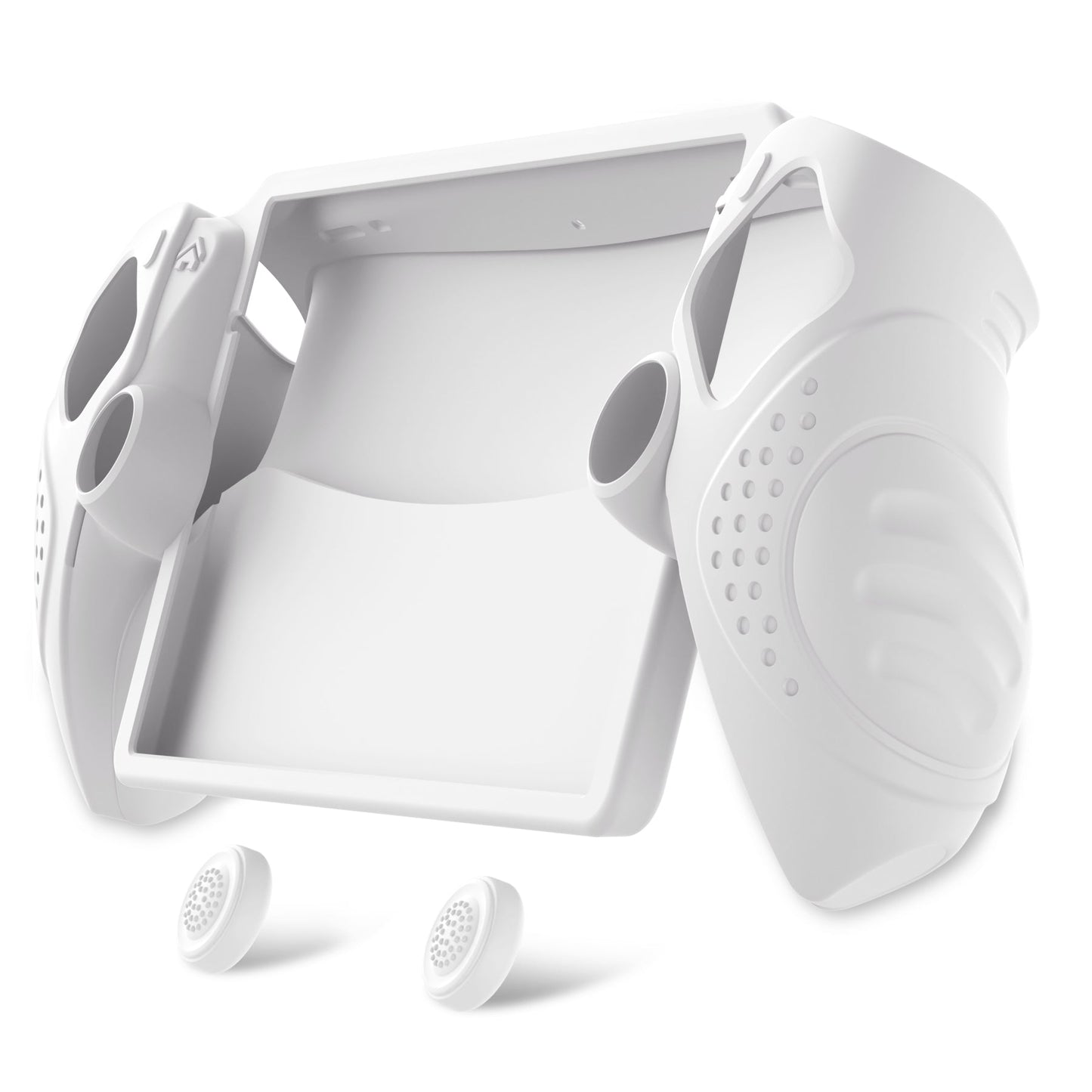 PlayVital Guardian Edition Silicone Protective Case with Thumb Grips for PS Portal Remote Player, Shockproof, Anti-Slip Grip Design for PS Portal Cover - White PlayVital