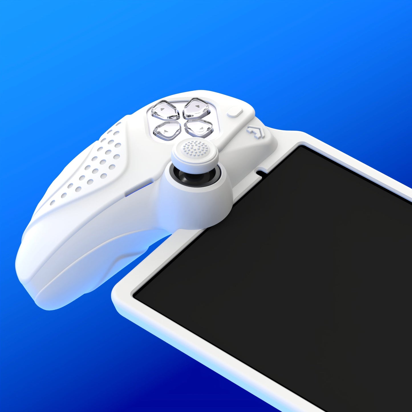 PlayVital Guardian Edition Silicone Protective Case with Thumb Grips for PS Portal Remote Player, Shockproof, Anti-Slip Grip Design for PS Portal Cover - White PlayVital