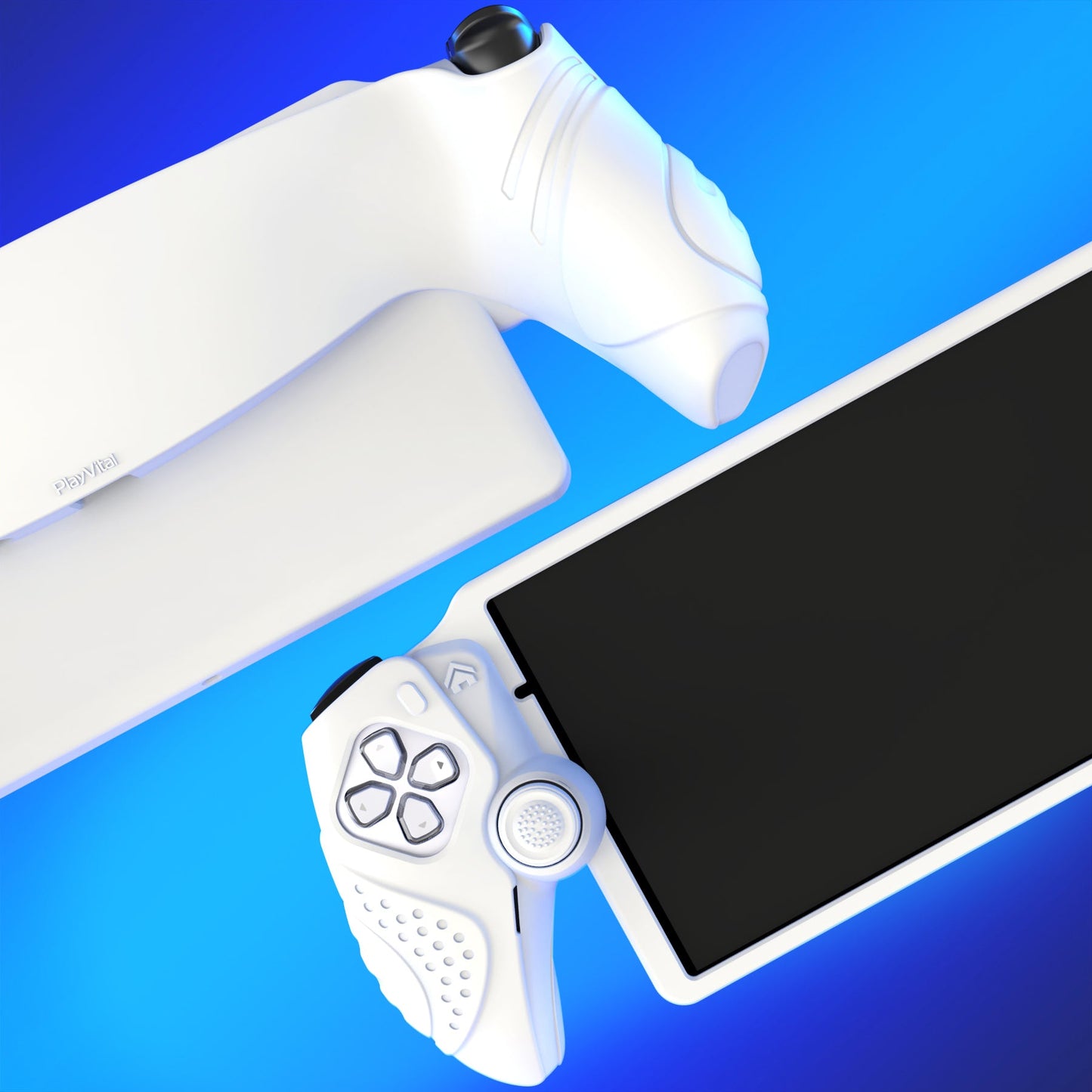 PlayVital Guardian Edition Silicone Protective Case with Thumb Grips for PS Portal Remote Player, Shockproof, Anti-Slip Grip Design for PS Portal Cover - White PlayVital