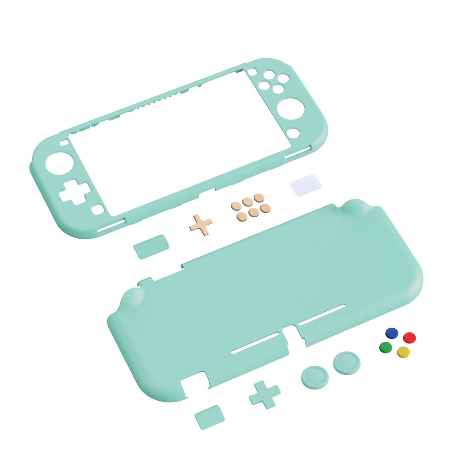 PlayVital Hard Shell Protective Case with Screen Protector & Thumb Grip Caps & Button Caps for Nintendo Switch Lite - Misty Green PlayVital