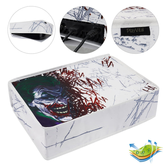 PlayVital Horizontal Anti Scratch Waterproof Nylon Dust Cover for PS5 Console Digital Edition & Regular Edition - Clown Hahaha PlayVital