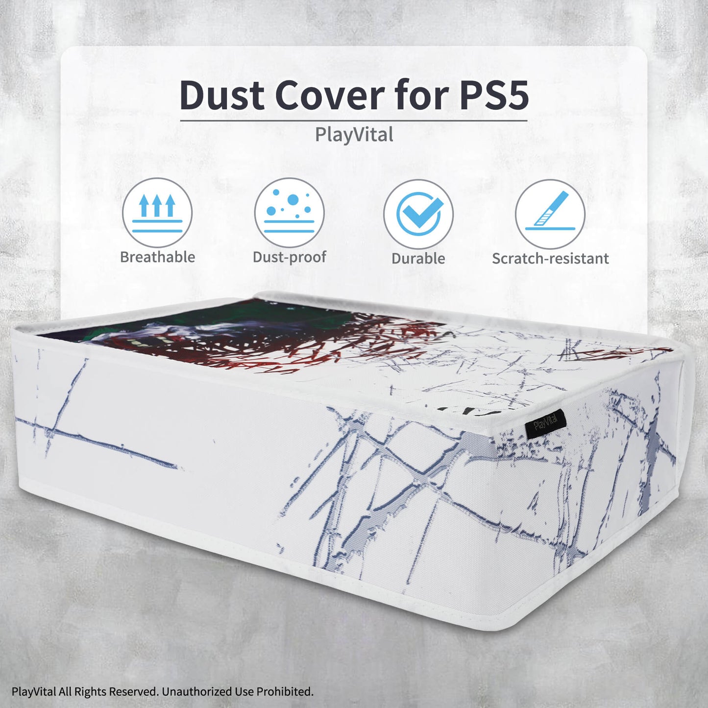 PlayVital Horizontal Anti Scratch Waterproof Nylon Dust Cover for PS5 Console Digital Edition & Regular Edition - Clown Hahaha PlayVital