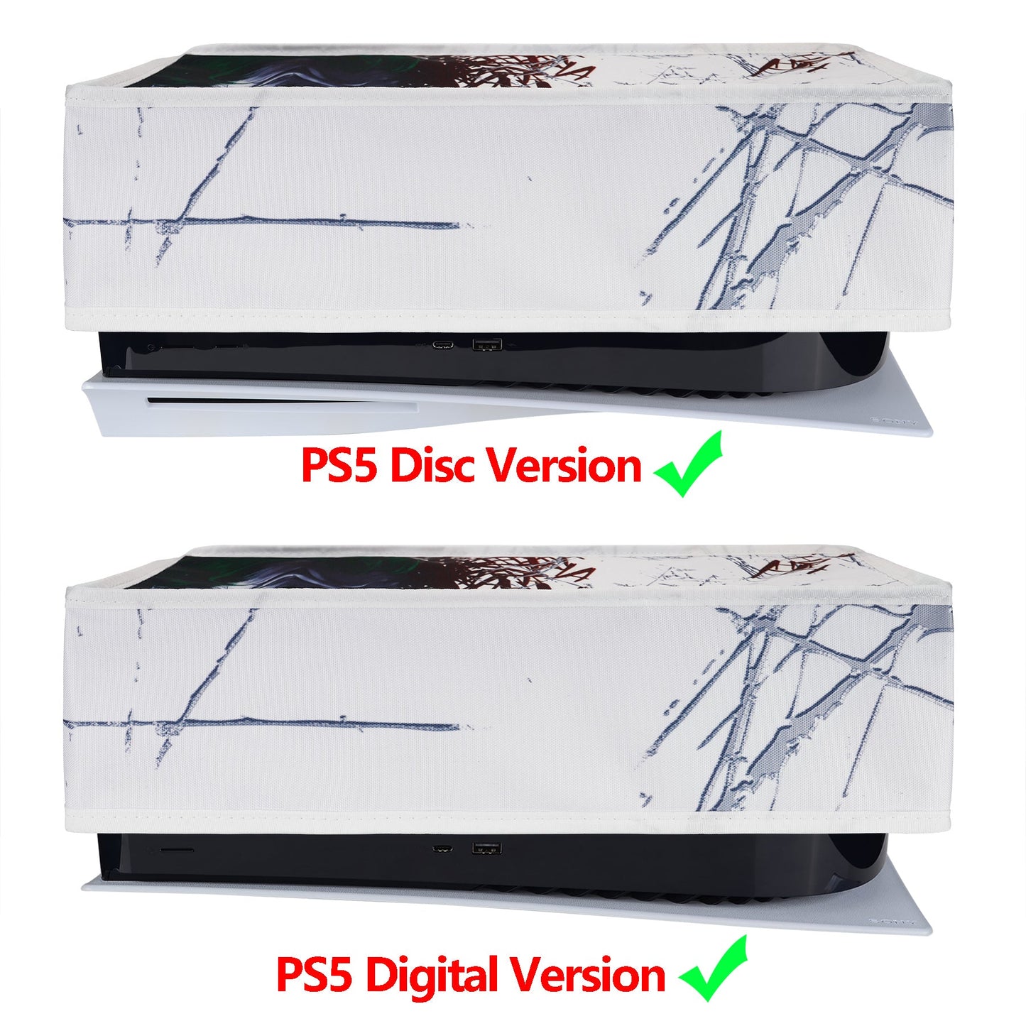 PlayVital Horizontal Anti Scratch Waterproof Nylon Dust Cover for PS5 Console Digital Edition & Regular Edition - Clown Hahaha PlayVital
