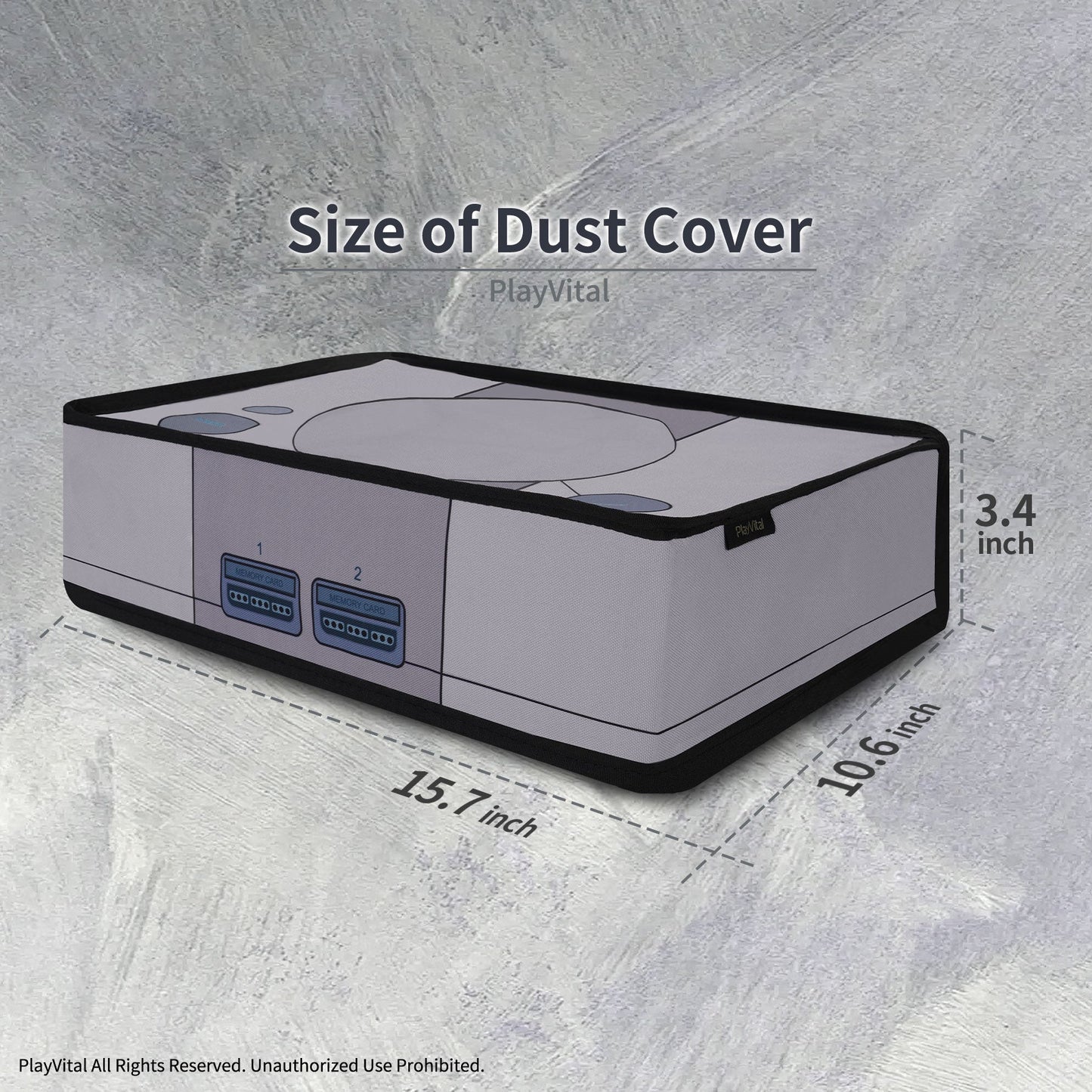 PlayVital Horizontal Anti Scratch Waterproof Nylon Dust Cover for PS5 Console Digital Edition & Regular Edition - Retro 32 Bit Style PlayVital