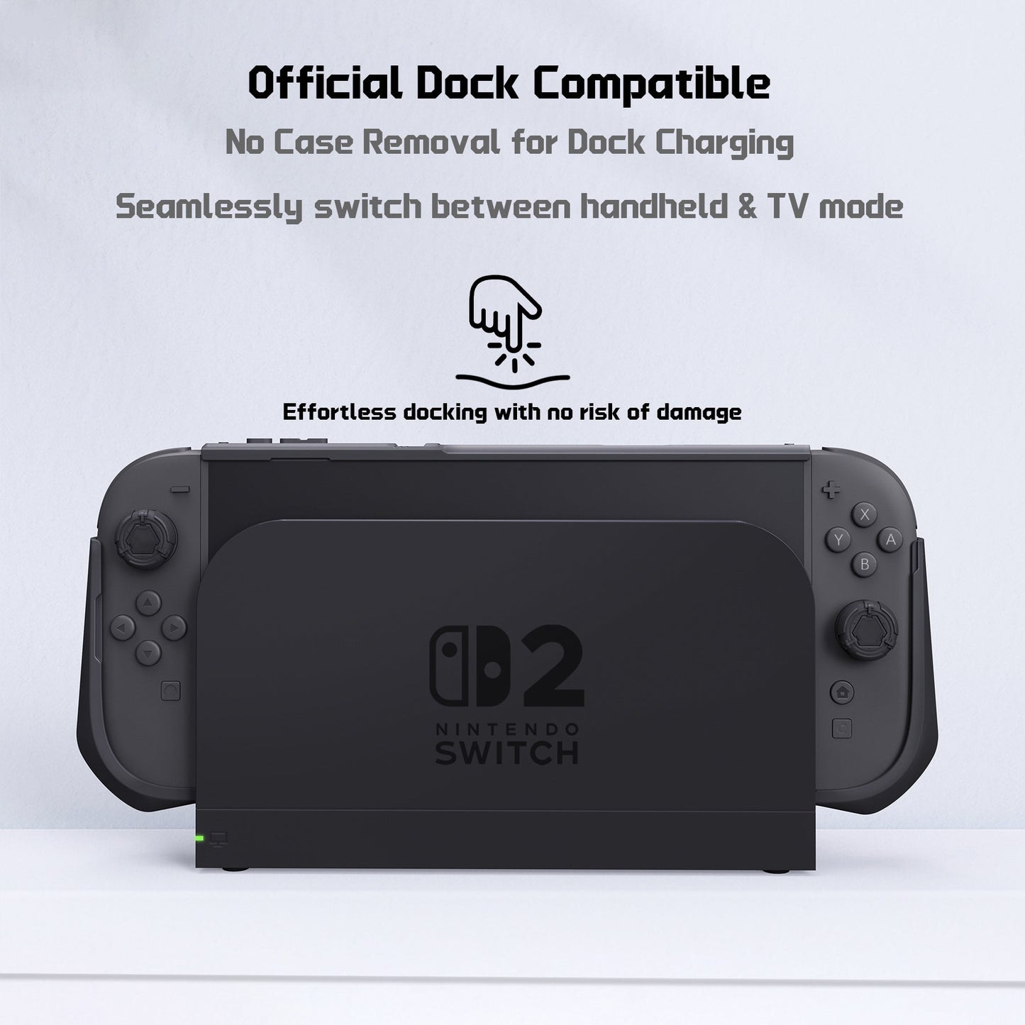 PlayVital METEOR Ergonomic Non-Slip TPU Protective Case with Thumb Grips for Nintendo Switch 2 - Black PlayVital