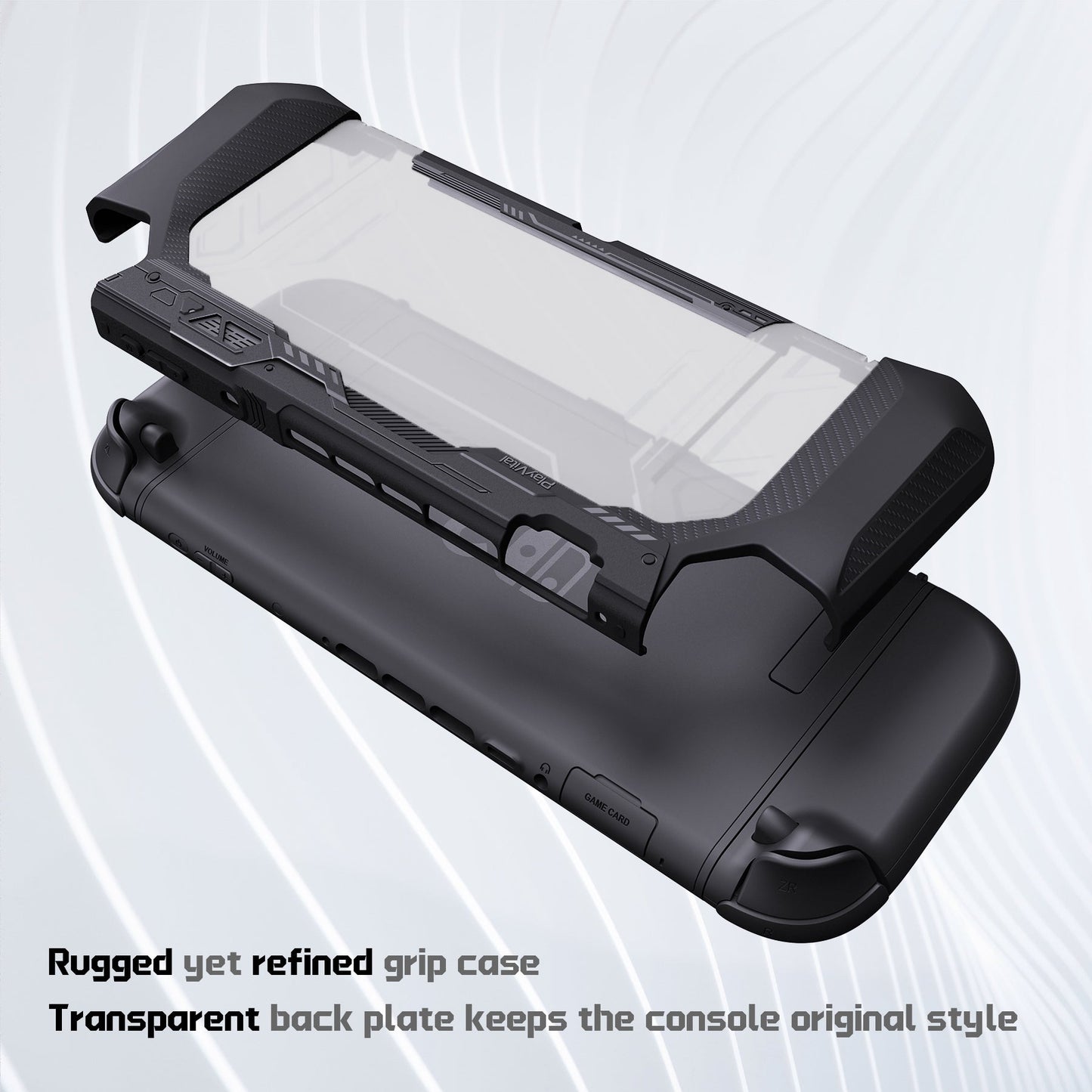 PlayVital METEOR Ergonomic Non-Slip TPU Protective Case with Thumb Grips for Nintendo Switch 2 - Black PlayVital