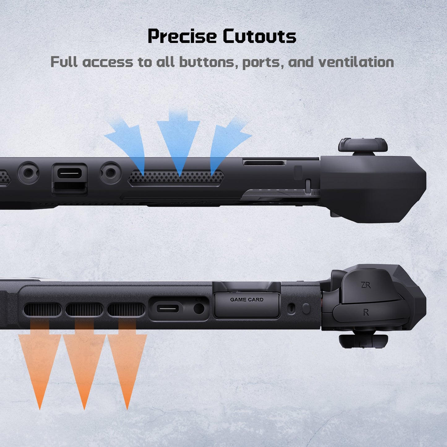 PlayVital METEOR Ergonomic Non-Slip TPU Protective Case with Thumb Grips for Nintendo Switch 2 - Black PlayVital
