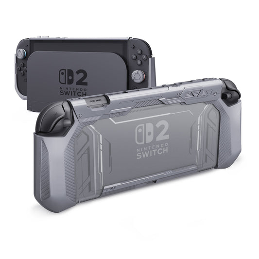 PlayVital METEOR Ergonomic Non-Slip TPU Protective Case with Thumb Grips for Nintendo Switch 2 - New Hope Gray PlayVital