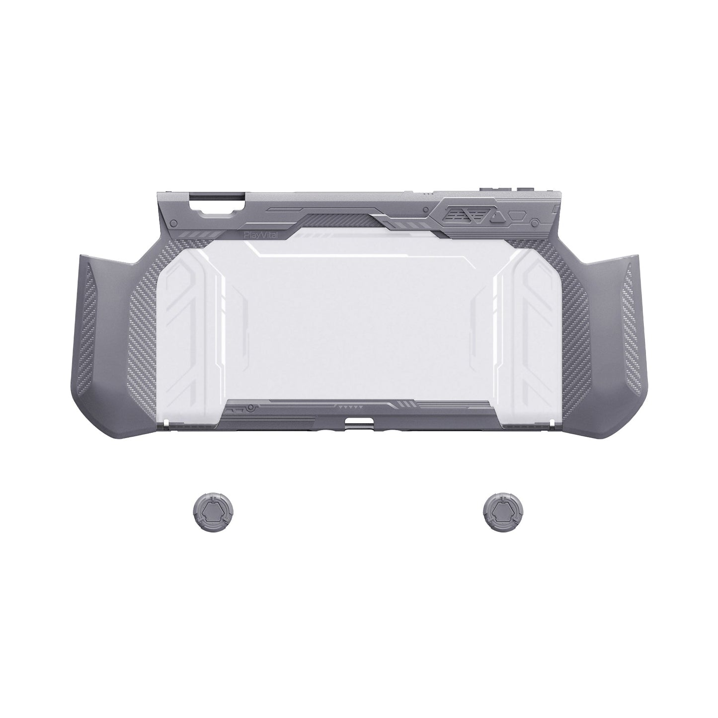 PlayVital METEOR Ergonomic Non-Slip TPU Protective Case with Thumb Grips for Nintendo Switch 2 - New Hope Gray PlayVital