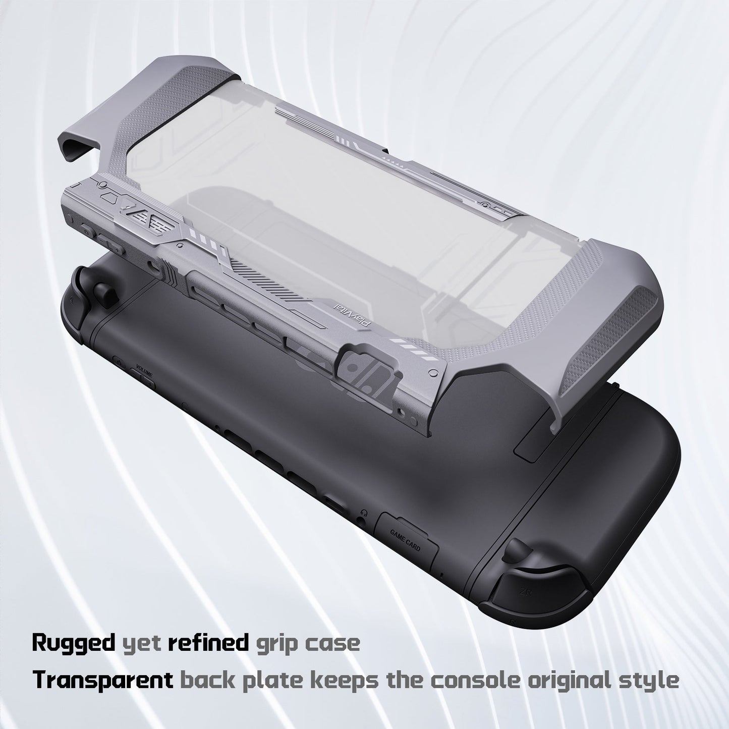 PlayVital METEOR Ergonomic Non-Slip TPU Protective Case with Thumb Grips for Nintendo Switch 2 - New Hope Gray PlayVital
