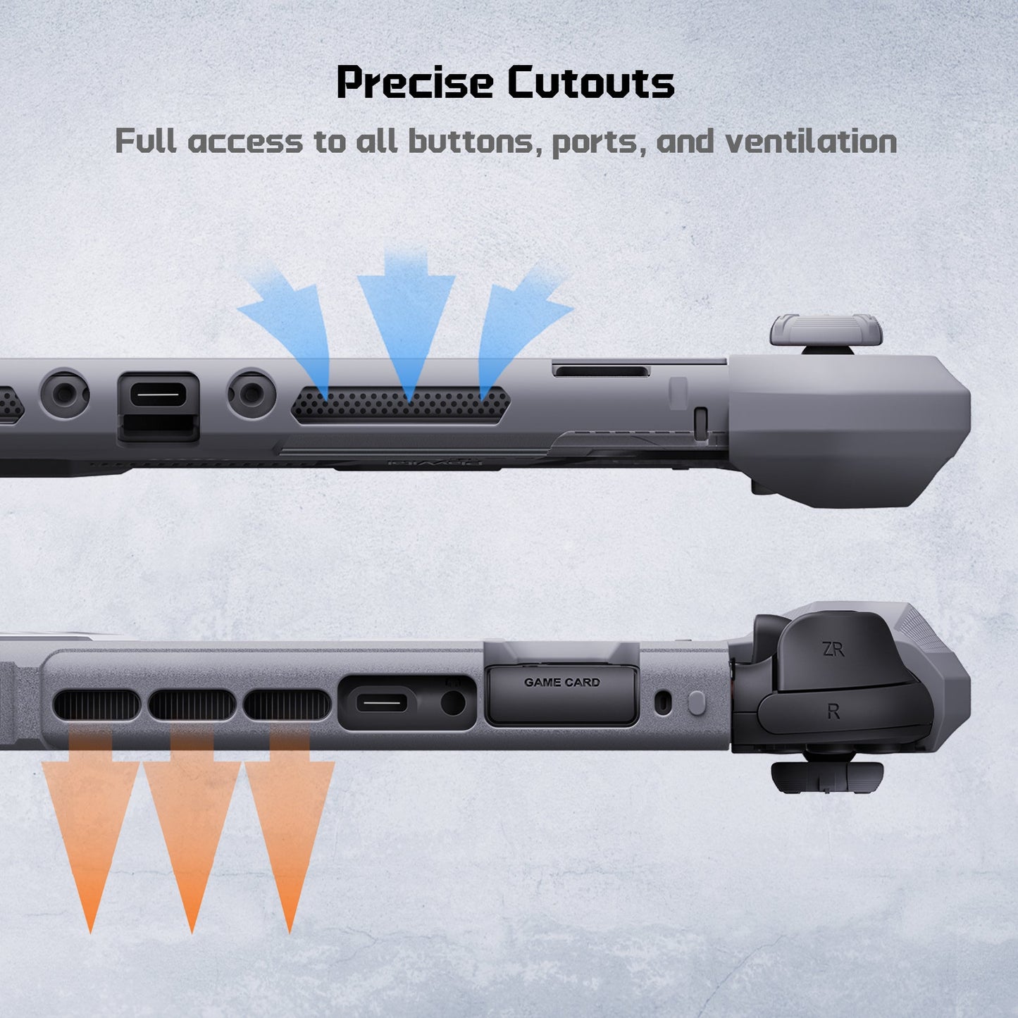 PlayVital METEOR Ergonomic Non-Slip TPU Protective Case with Thumb Grips for Nintendo Switch 2 - New Hope Gray PlayVital