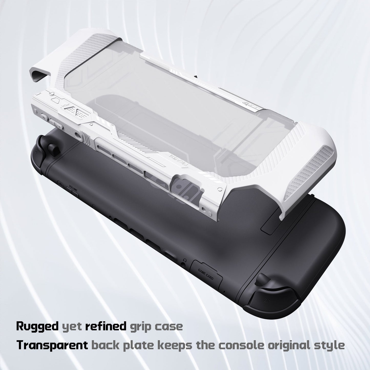 PlayVital METEOR Ergonomic Non-Slip TPU Protective Case with Thumb Grips for Nintendo Switch 2 - White PlayVital