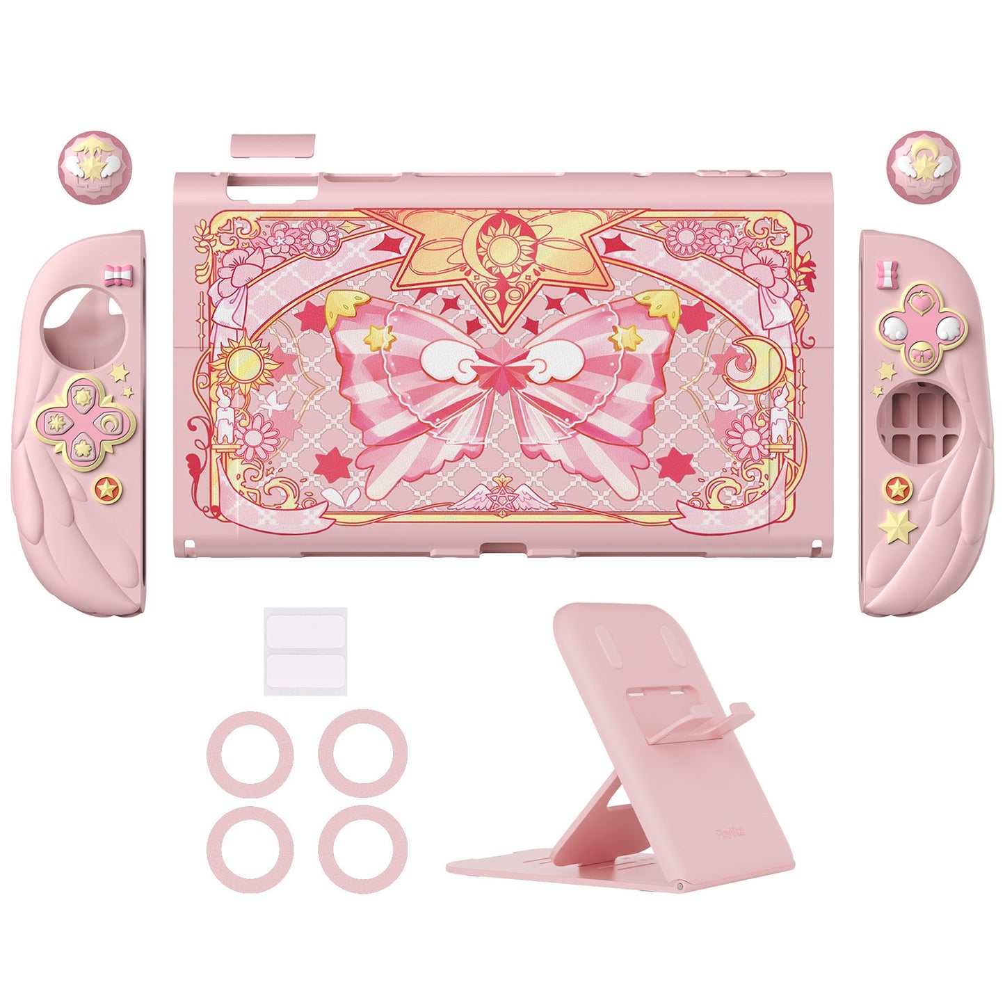 PlayVital Magic Wings Protective Case for Nintendo Switch 2 - Pink PlayVital