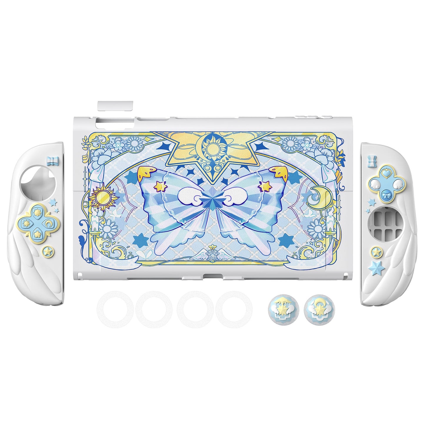 PlayVital Magic Wings Protective Case for Nintendo Switch 2 - White PlayVital