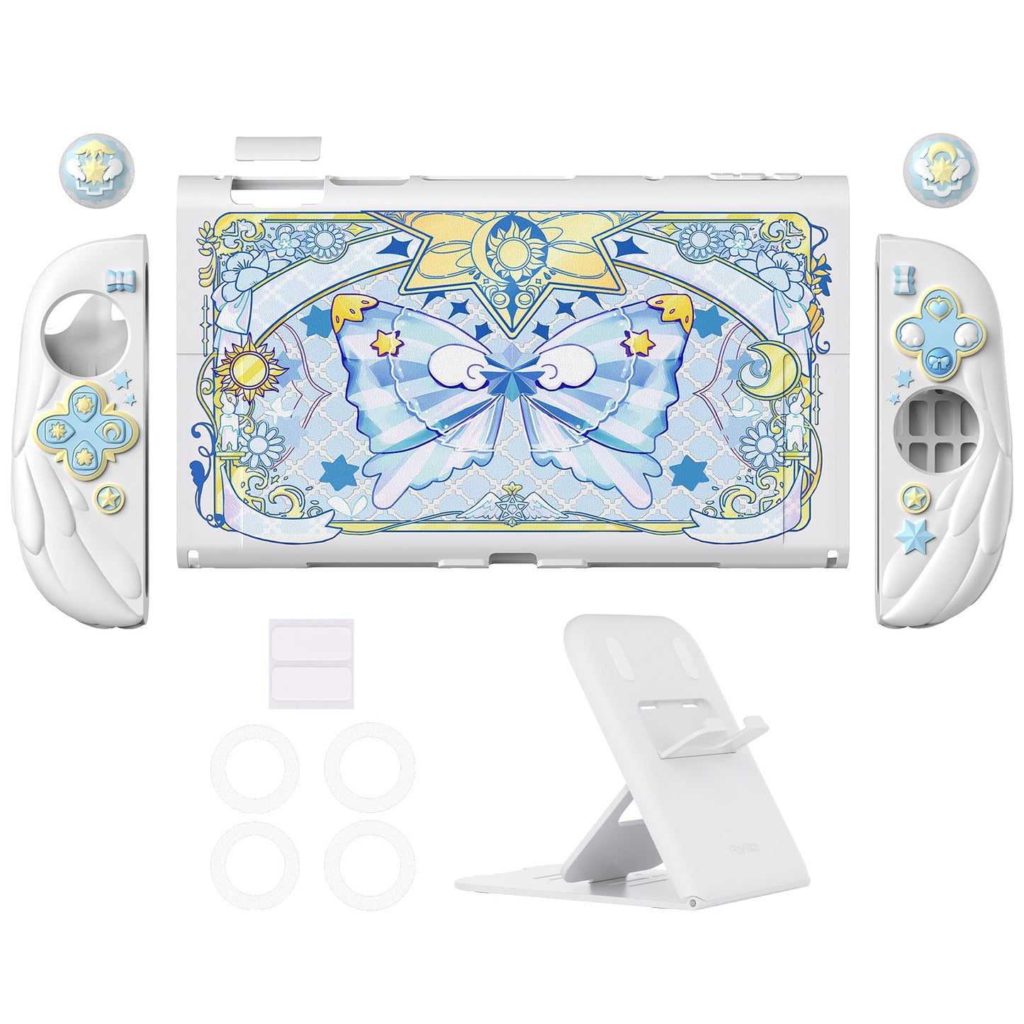 PlayVital Magic Wings Protective Case for Nintendo Switch 2 - White PlayVital