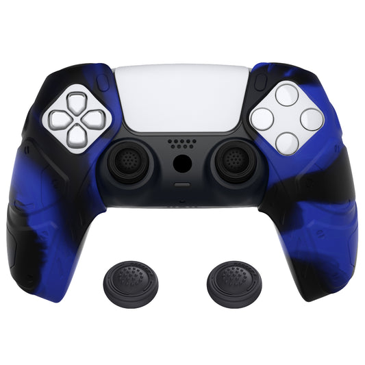 PlayVital Mecha Edition Anti-Slip Silicone Cover Skin with Thumb Grip Caps for PS5 Wireless Controller - Compatible with Charging Station - Clear White - JGPF010 (Copy) PlayVital