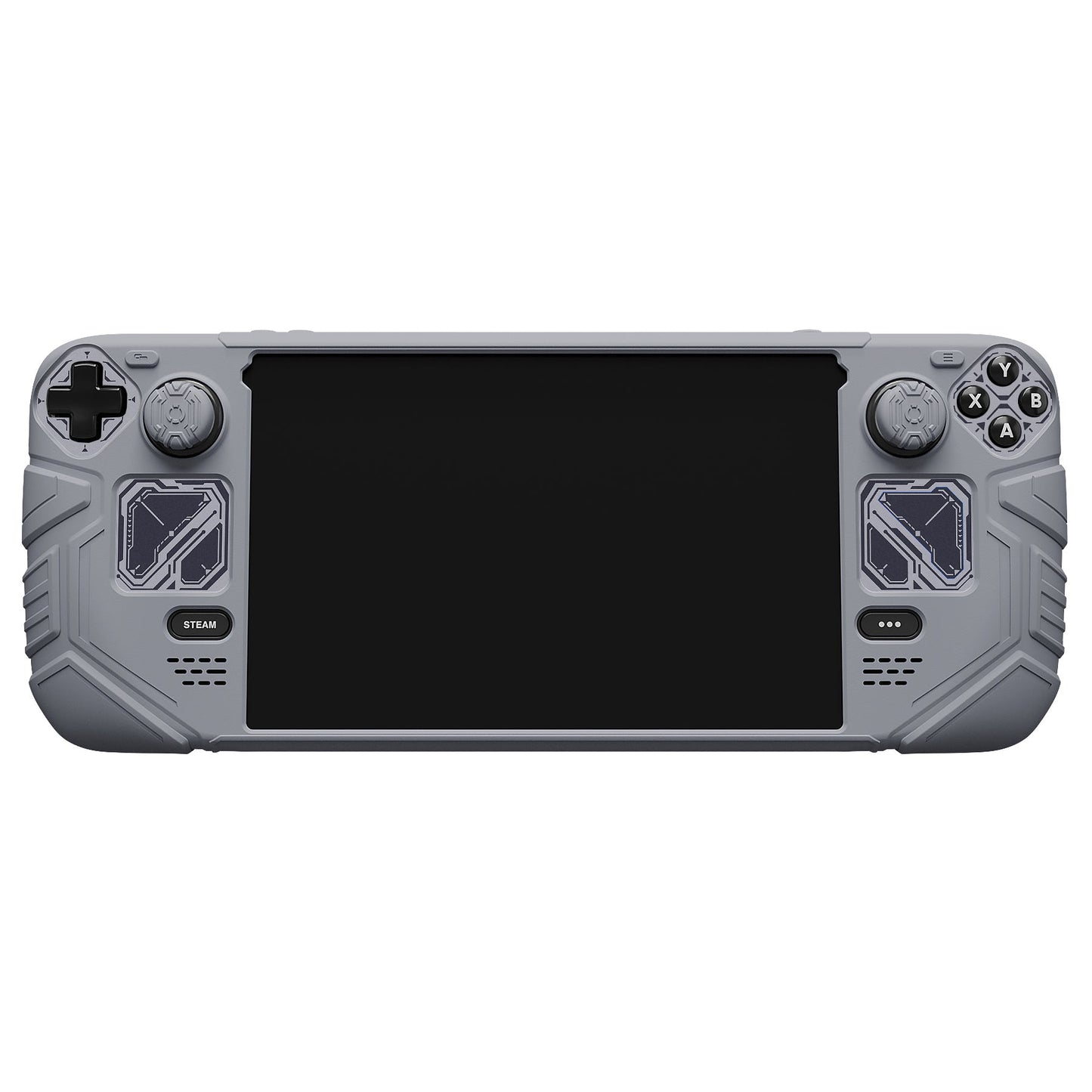 PlayVital Mecha Protective Case with Back Button Enhancement Set & Thumb Grips & Stickers for Steam Deck OLED & LCD - Gray PlayVital