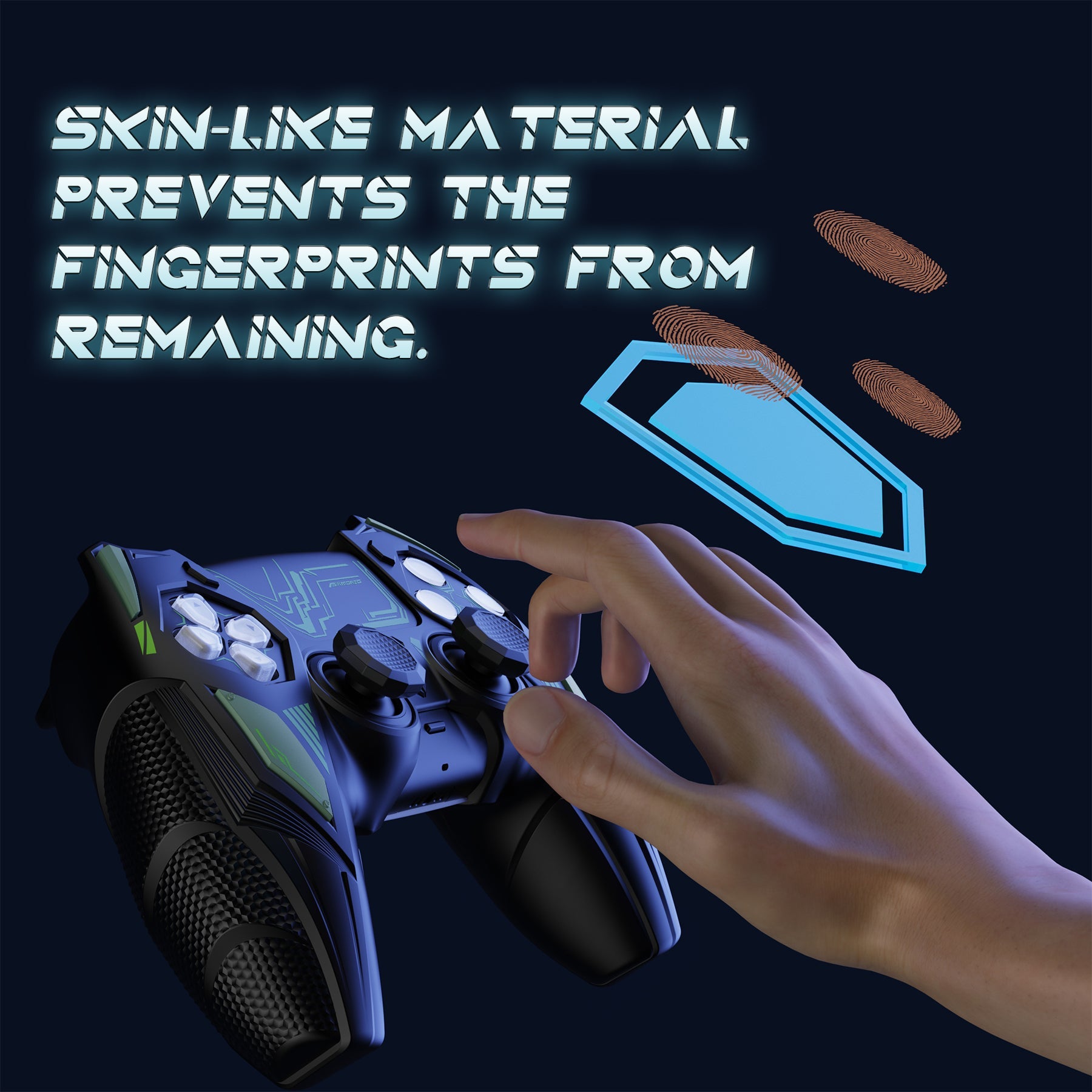 PlayVital Mecha Rhino Silicone Cover for PS5 Controller with Thumb Grips & Stickers, Compatible with Charging Station - Black & Green PlayVital