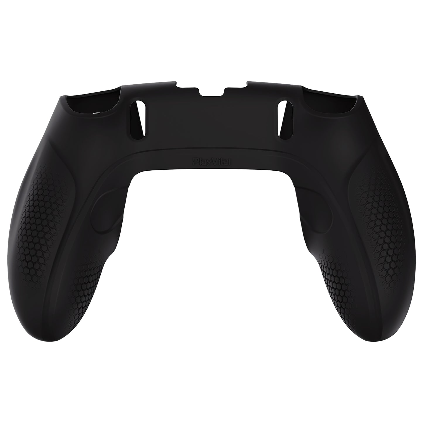 PlayVital Ninja Edition Anti-Slip Half-Covered Silicone Cover Skin with Thumb Grip Caps for PS5 Edge Controller - Black - EYPFP001 PlayVital