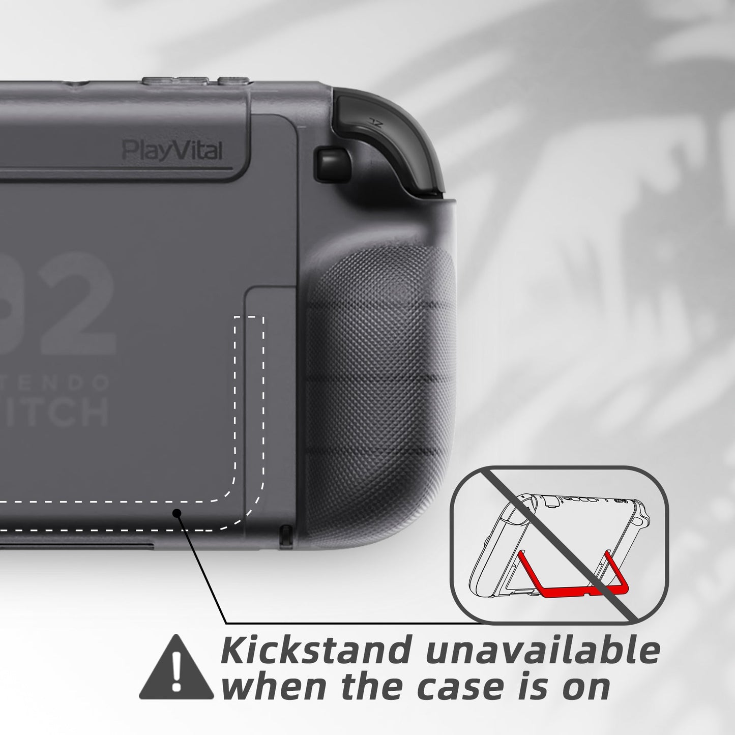 PlayVital PURE Ergonomic TPU Protective Cover with Thumb Grips for Nintendo Switch 2 - Clear Black PlayVital