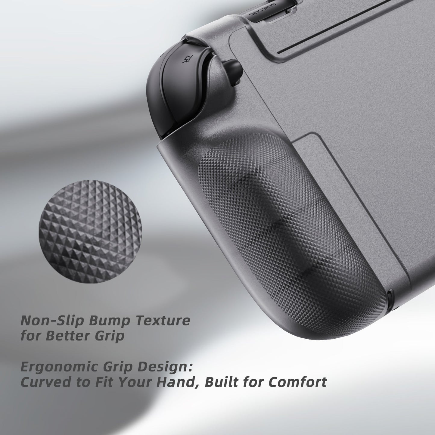 PlayVital PURE Ergonomic TPU Protective Cover with Thumb Grips for Nintendo Switch 2 - Clear Black PlayVital