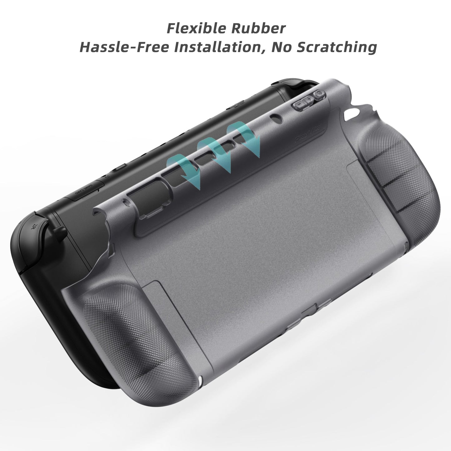 PlayVital PURE Ergonomic TPU Protective Cover with Thumb Grips for Nintendo Switch 2 - Clear Black PlayVital