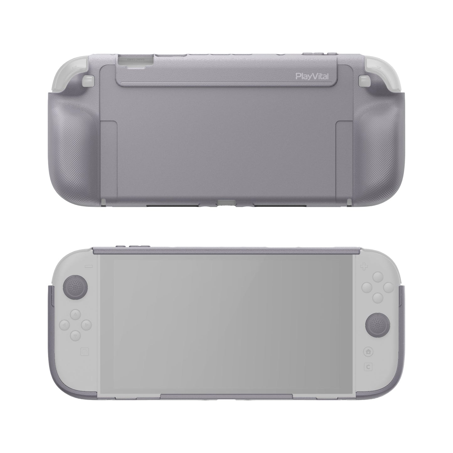 PlayVital PURE Ergonomic TPU Protective Cover with Thumb Grips for Nintendo Switch 2 - New Hope Gray PlayVital