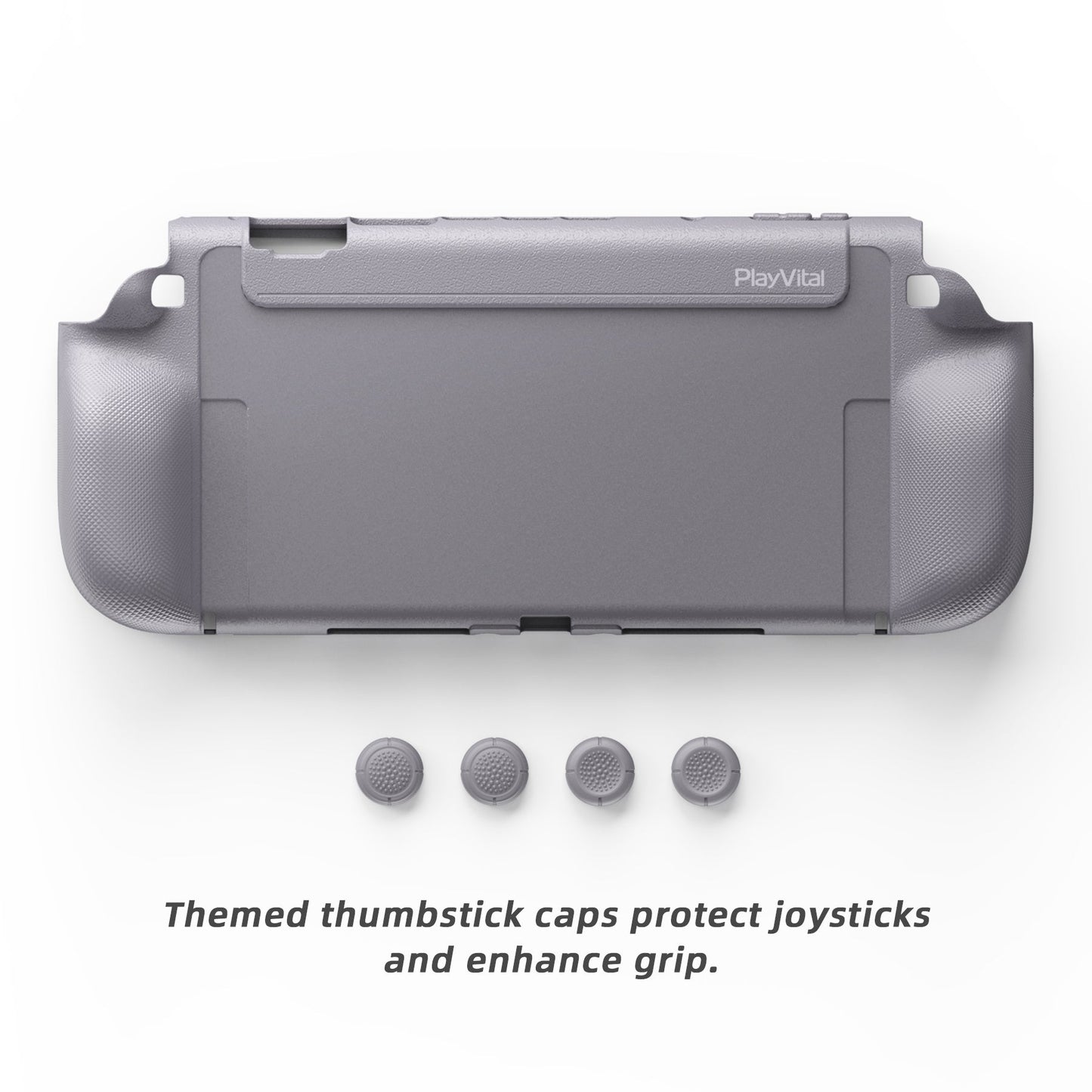 PlayVital PURE Ergonomic TPU Protective Cover with Thumb Grips for Nintendo Switch 2 - New Hope Gray PlayVital