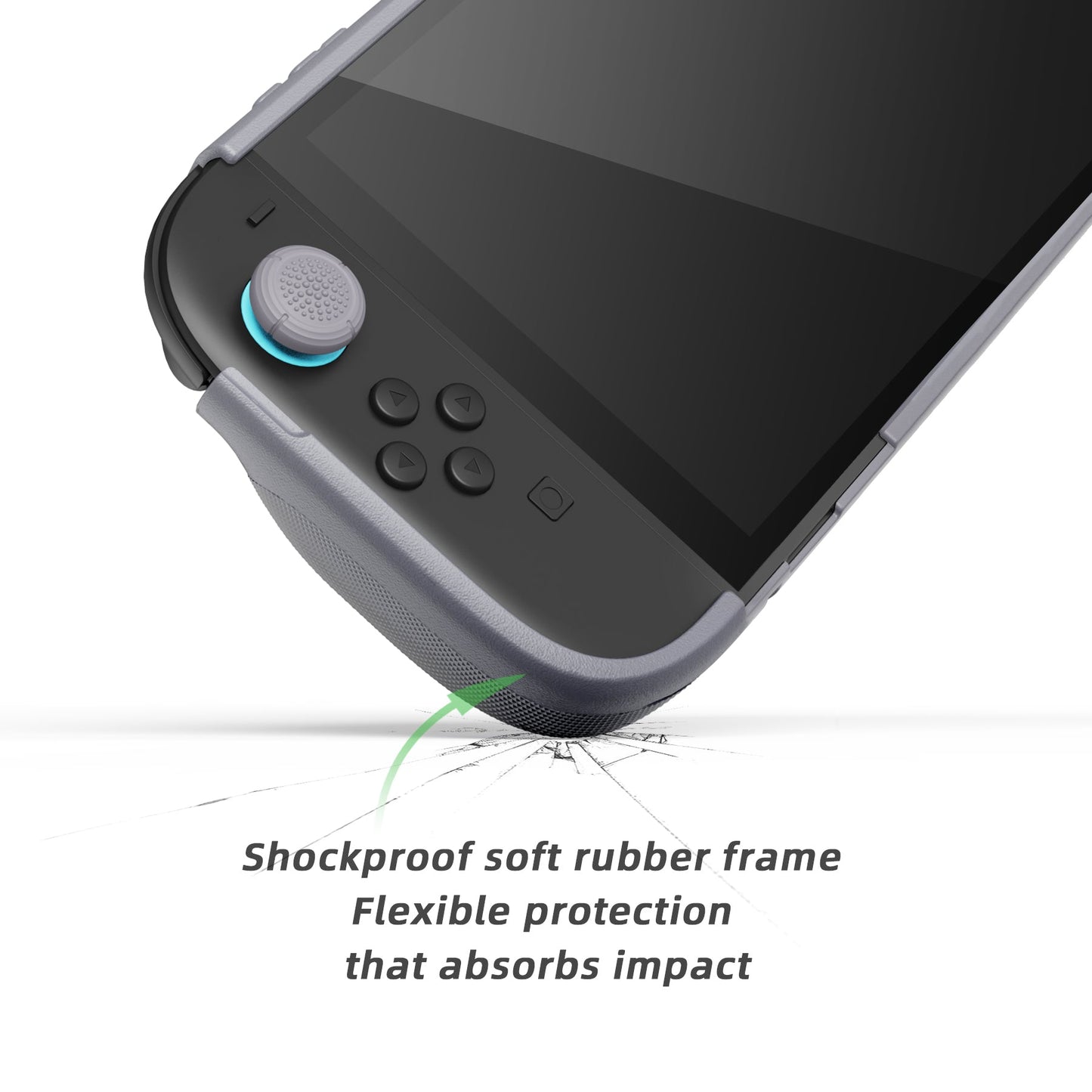 PlayVital PURE Ergonomic TPU Protective Cover with Thumb Grips for Nintendo Switch 2 - New Hope Gray PlayVital